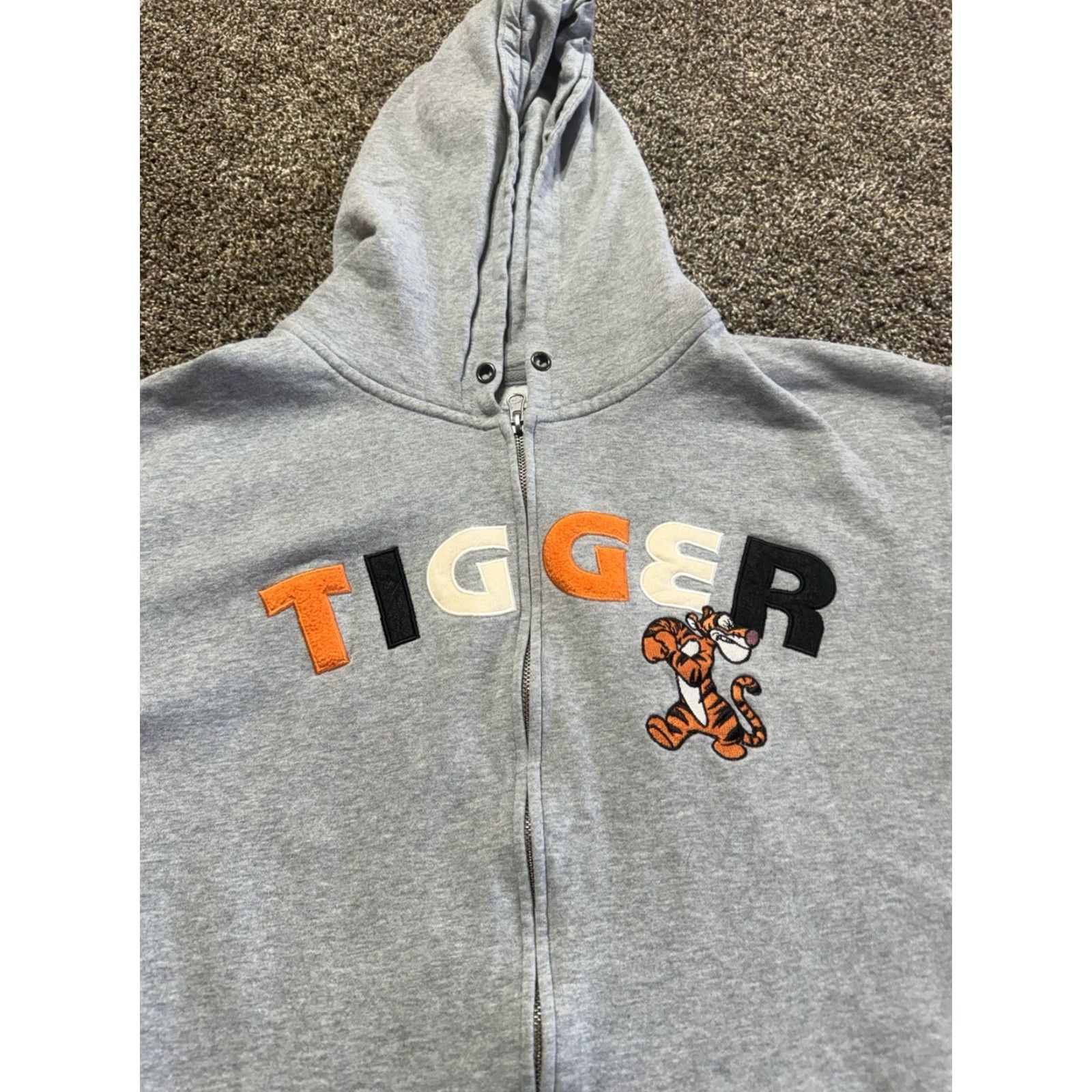 Disney Disney Jacket Womens Mens Sweatshirt Full Zip Gray XL Tigger Long Sleeve Coat Winter Fall Basic Regular - Shirt? Size XL / US 12-14 / IT 48-50 - 5 Thumbnail