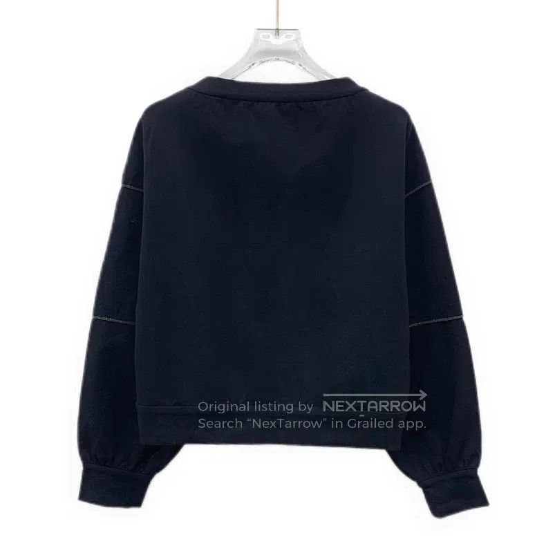 Brunello Cucinelli Brunello Cucinelli Black sequin-decorated cotton round-nec Size XS / US 0-2 / IT 36-38 - 2 Thumbnail