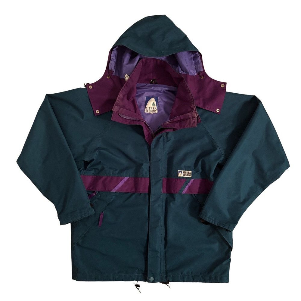 90’s Sierra Designs Dark Green and Purple Spring/Rain Hoode