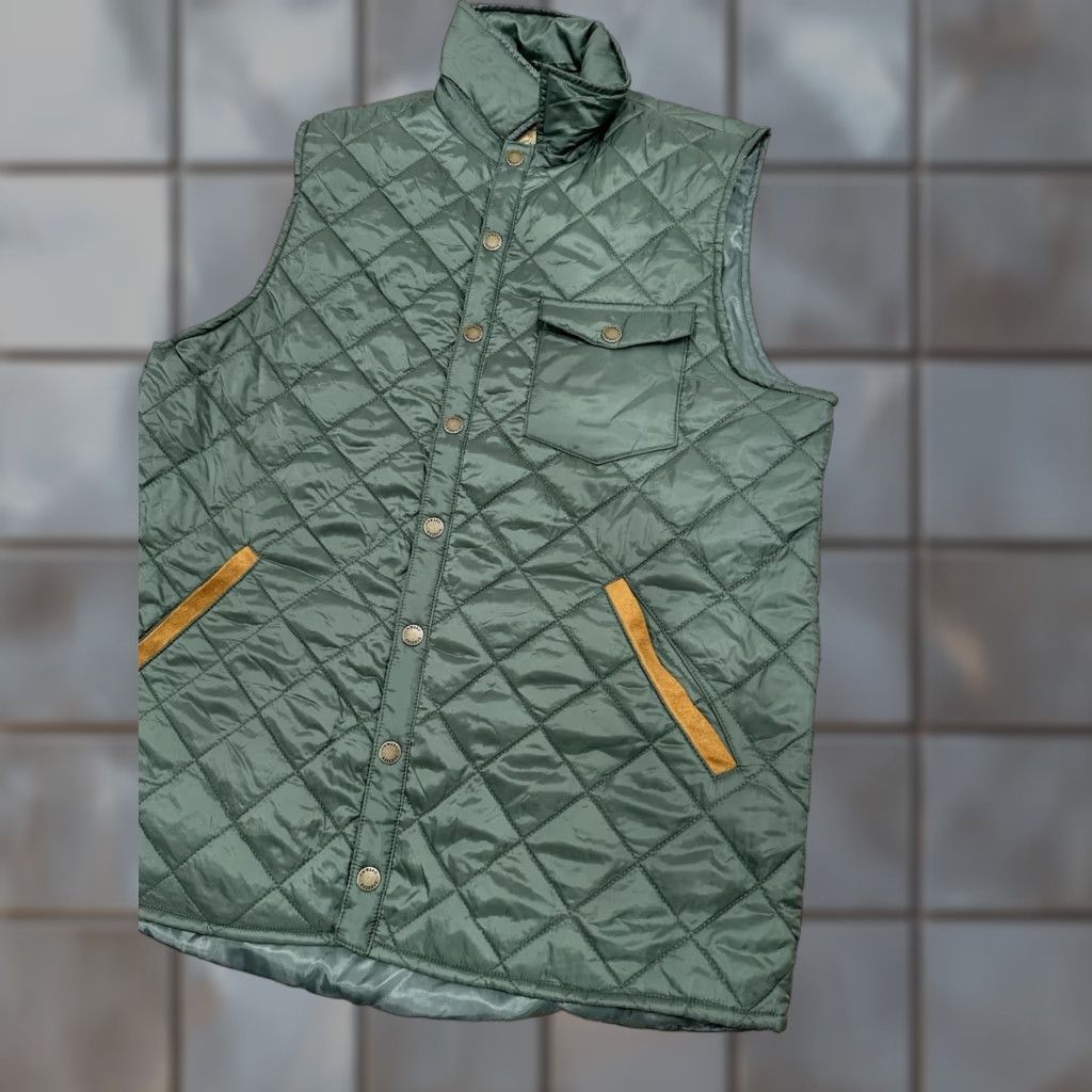 Vintage NWT Onward Reserve Braswell Vest Mens Medium Olive Green Quilted Nylon Snap Front Size US M / EU 48-50 / 2 - 1 Thumbnail