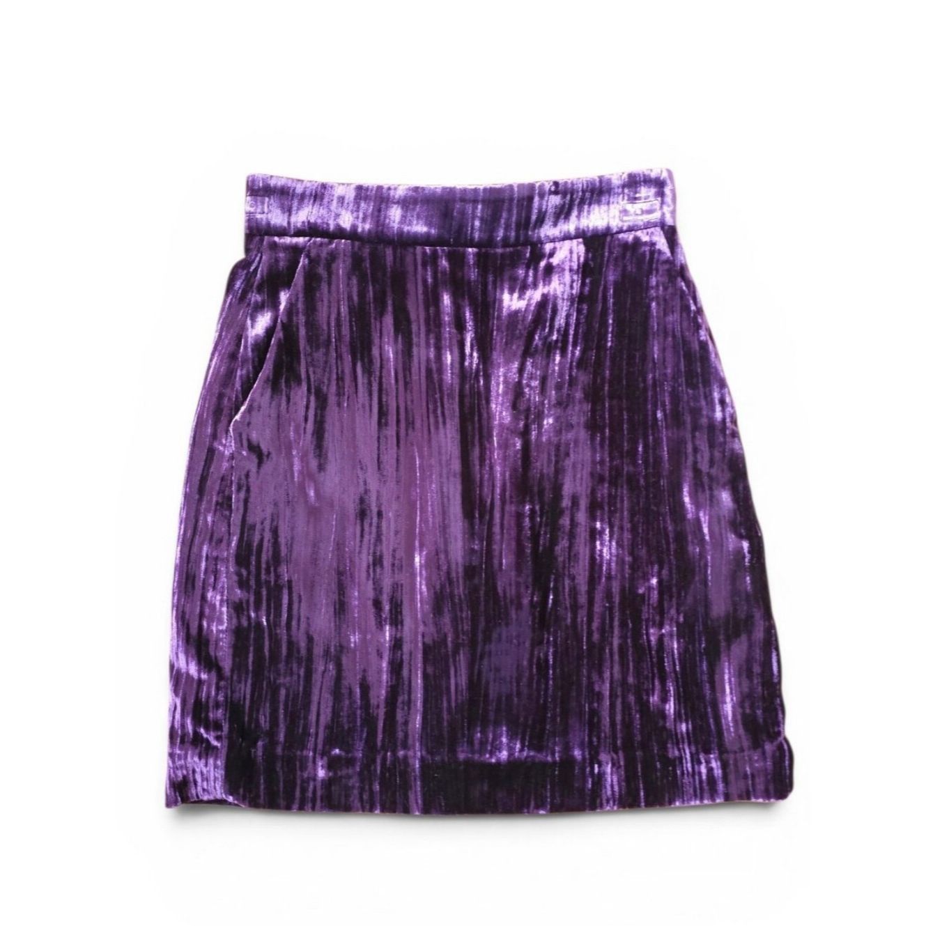 & Other Stories Purple Velvet Mini Party Skirt Side Deep Po, Women's (Size 23)
