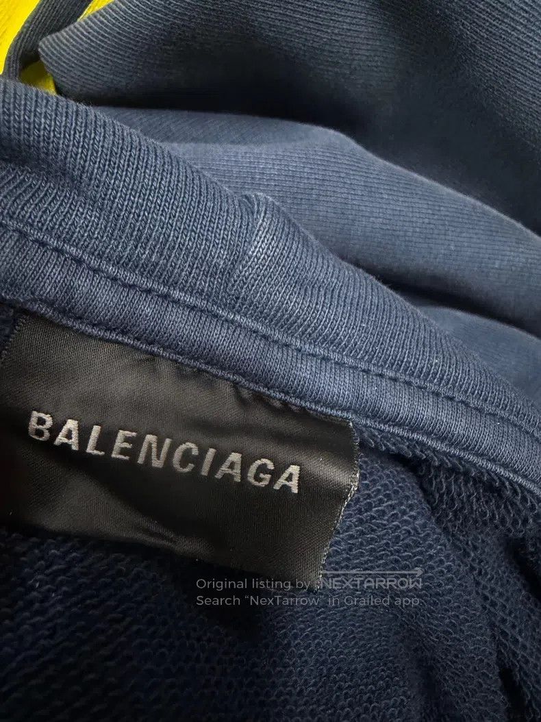 Balenciaga Balenciaga Masking Tape Aged Destruction Hoodie (Dark Blue Size US S / EU 44-46 / 1 - 3 Thumbnail