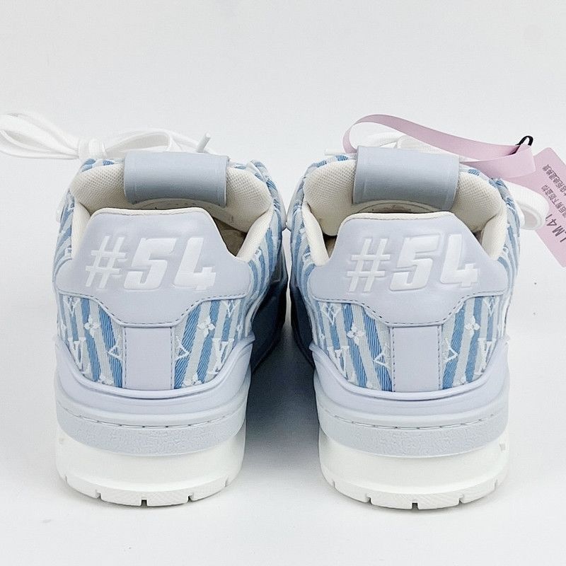 Louis Vuitton Louis Vuitton Blue and White Printed Low-Top Sneakers -2508 Size US 6.5 / EU 39-40 - 5 Thumbnail