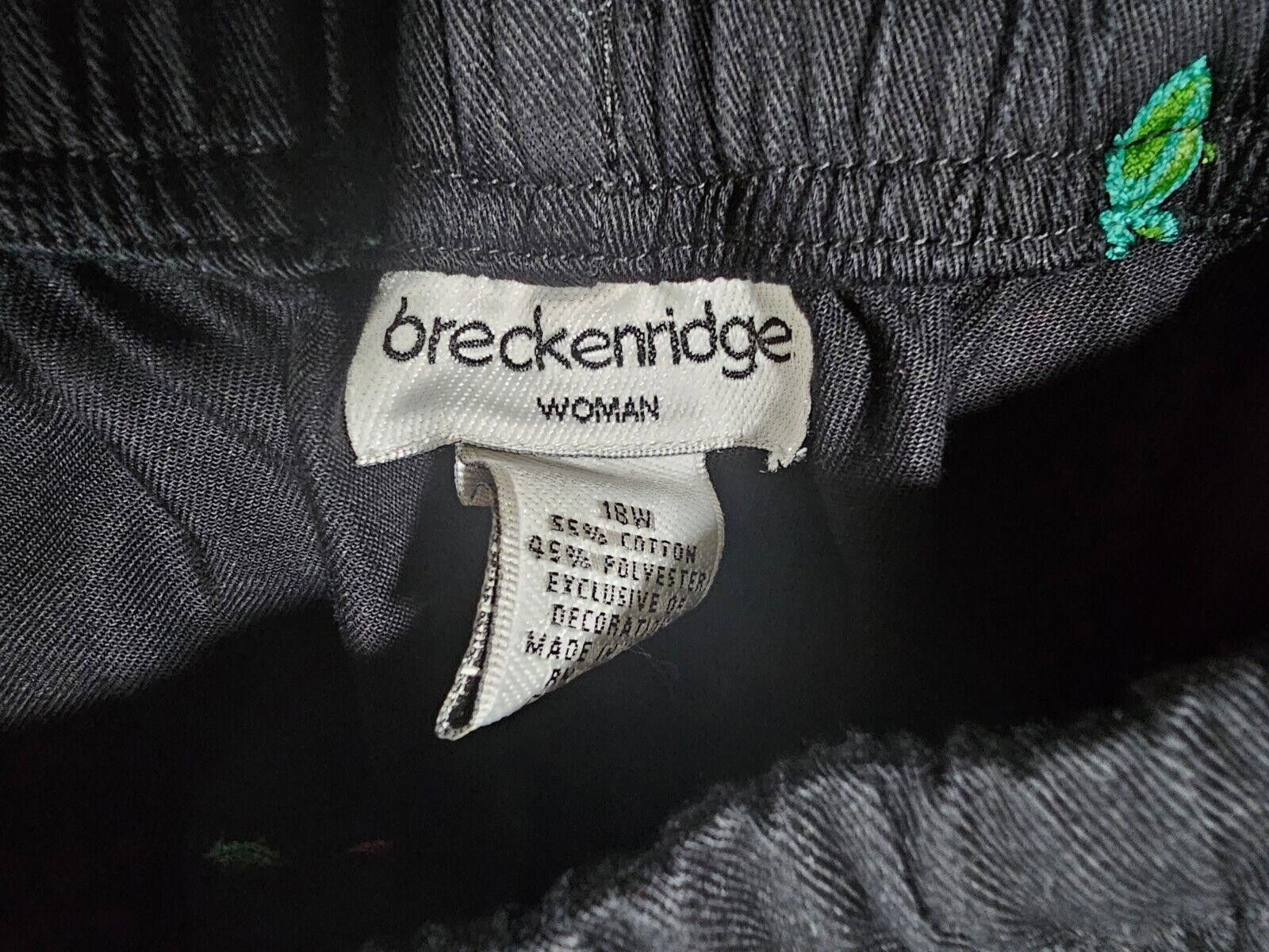 Designer Breckenridge Woman 18W Black Cherries Cutoff Pant Drawstring Size 40" / US 18 - 3 Thumbnail