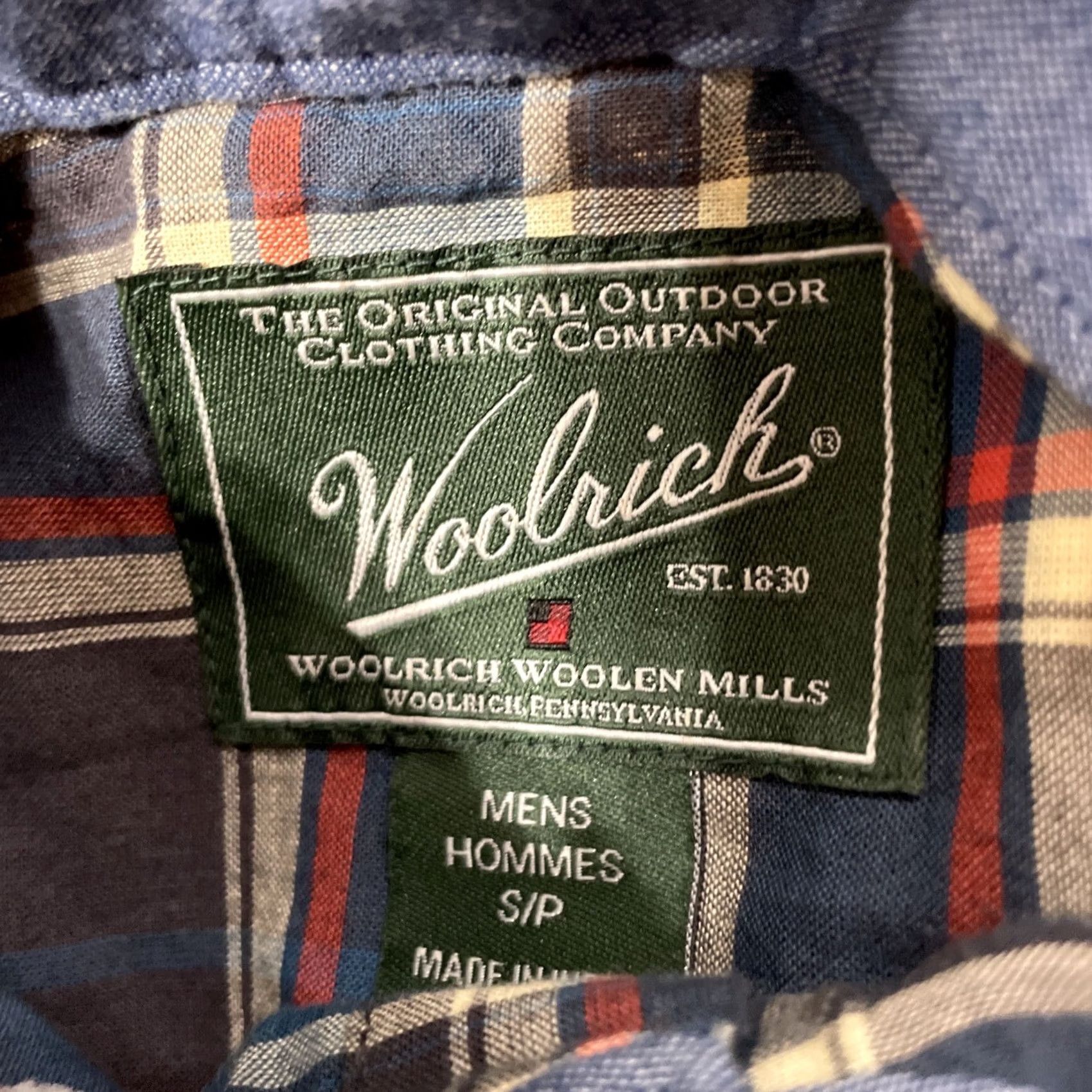 Vintage WOOLRICH Shirt Men S Blue Gray Plaid Red Western Lightweight Oxford S Size US S / EU 44-46 / 1 - 7 Thumbnail