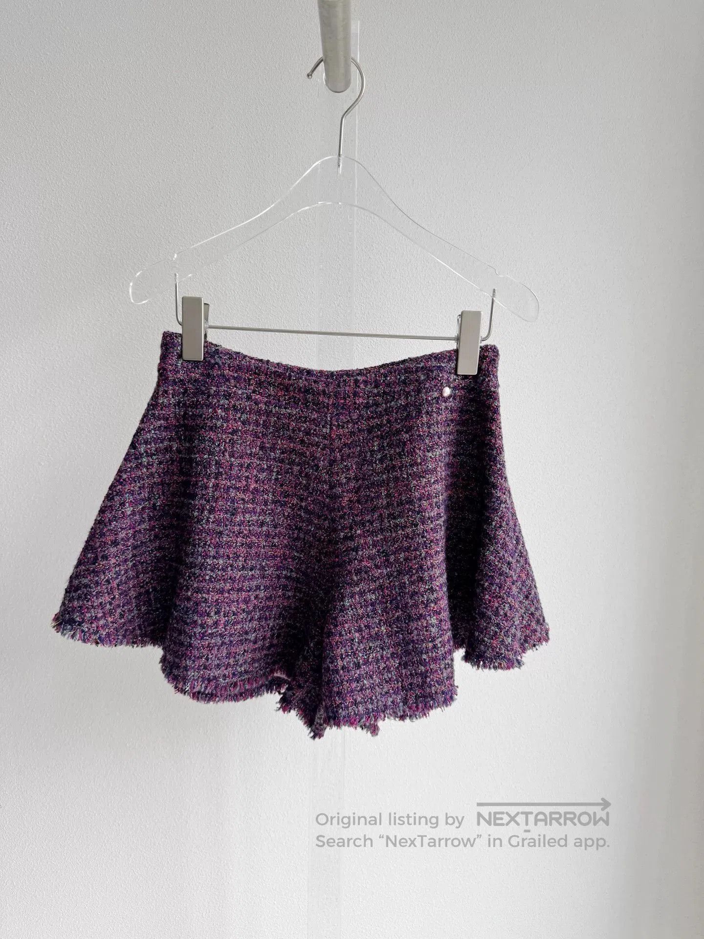 Chanel Chanel Purple Tweed Skirt Set. Size XXS / US 00 / IT 34 - 3 Thumbnail