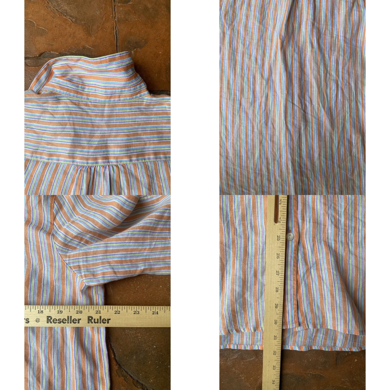 Ralph Lauren VINTAGE Lauren Jeans Co. Linen Striped Long Sleeve Button Shirt Women’s Large Size L / US 10 / IT 46 - 8 Thumbnail