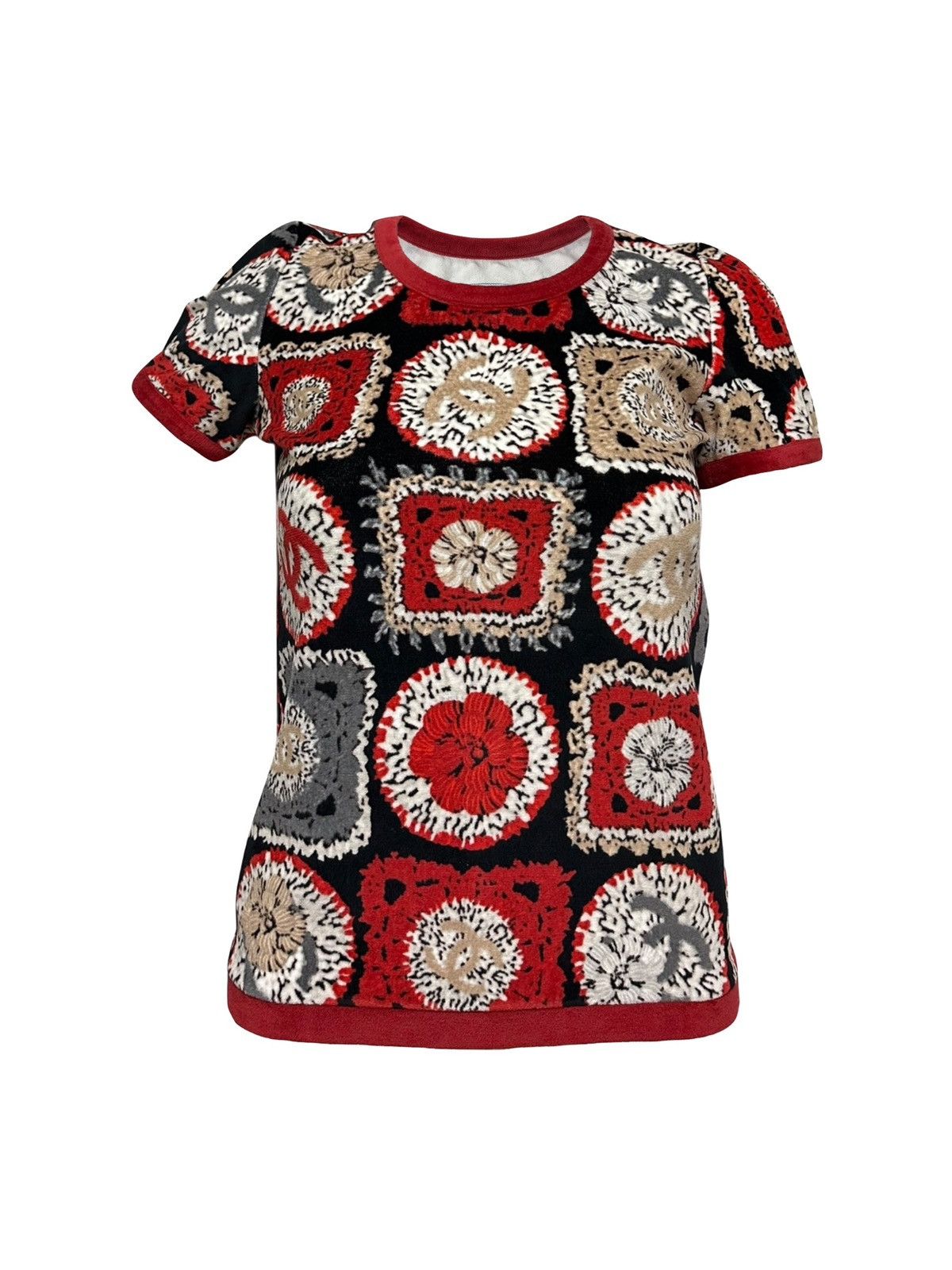 Chanel CHANEL Sport S/S 2009 Patchwork Print Velour Top Size XS / US 0-2 / IT 36-38 - 1 Thumbnail
