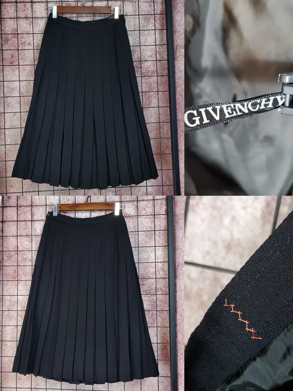 Givenchy Givenchy Black Pleated Midi Skirt for Women 0089 Size 23" - 1 Thumbnail