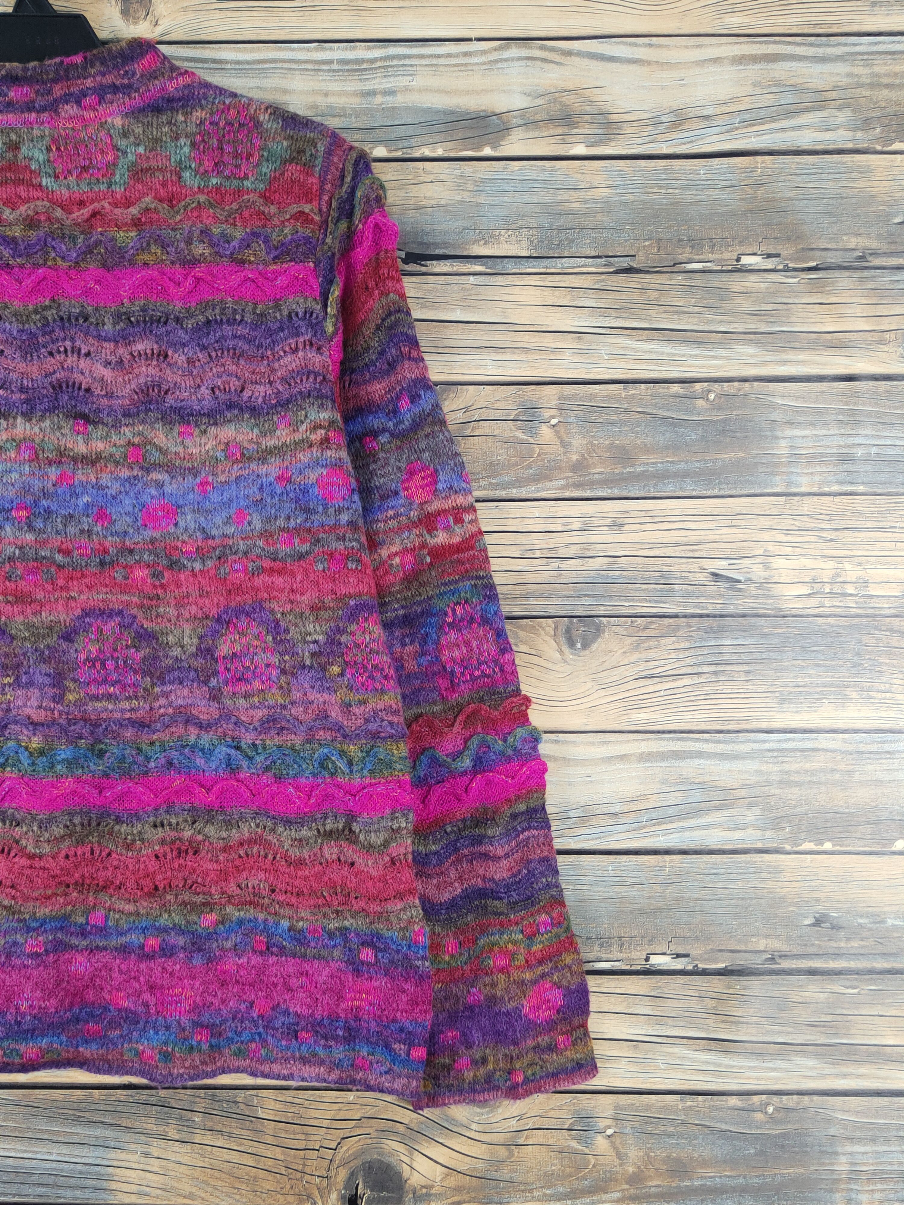 Vintage Donnez Moi Pink Purple Knitwear Cardigan #W2039 Size M / US 6-8 / IT 42-44 - 9 Thumbnail