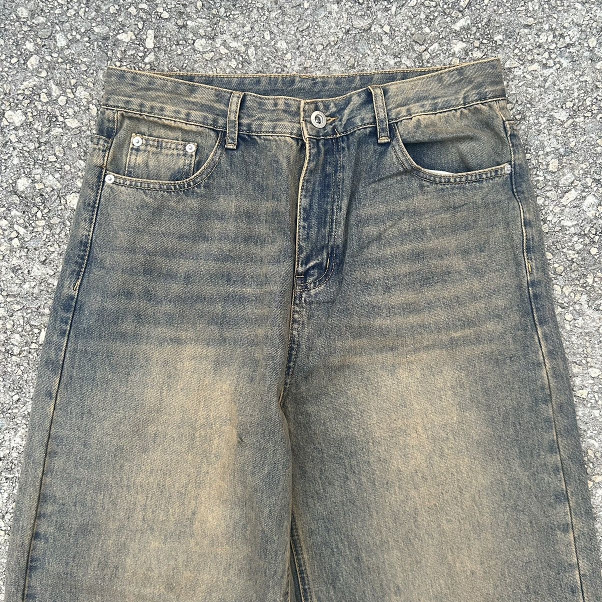 Sand washed denim