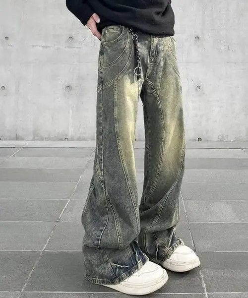 Vintage Men Flared Jeans