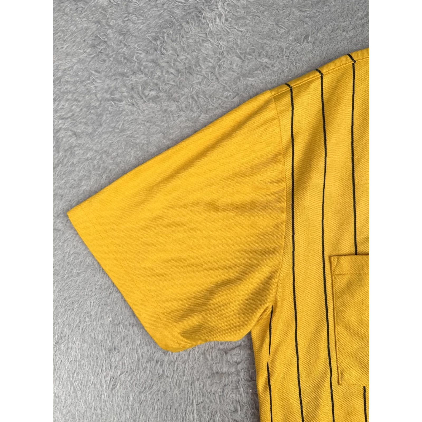 Vintage Score Referee Shirt Mens Large Yellow Black Striped Soccer Jersey Top Pockets Size US L / EU 52-54 / 3 - 3 Thumbnail