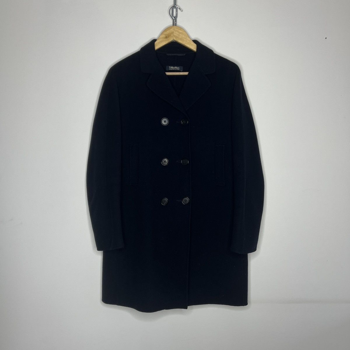 Designer × Max Mara 💥MAX MARA DOUBLE BREASTED RICH NAVY LONG WOOL COAT Size M / US 6-8 / IT 42-44 - 1 Thumbnail