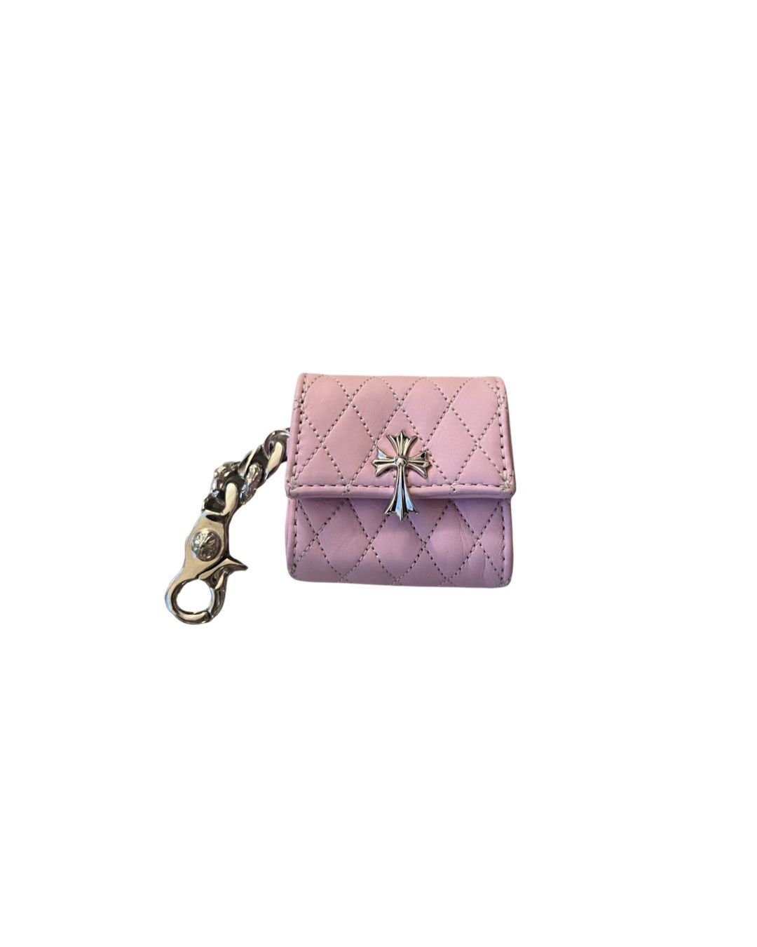 image of Chrome Hearts Baby Pink Lobster Clasp Cross Airpod Case Micro Bag, Men's