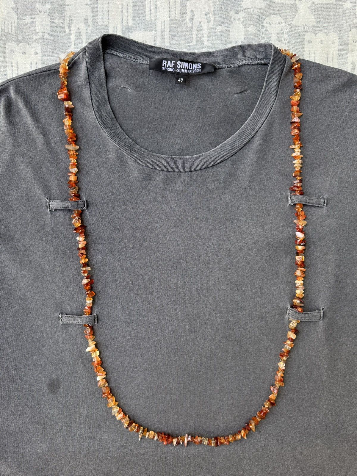 Raf Simons Raf Simons SS04 Stone Necklace Oversized Overdyed T-Shirt Size US M / EU 48-50 / 2 - 2 Thumbnail