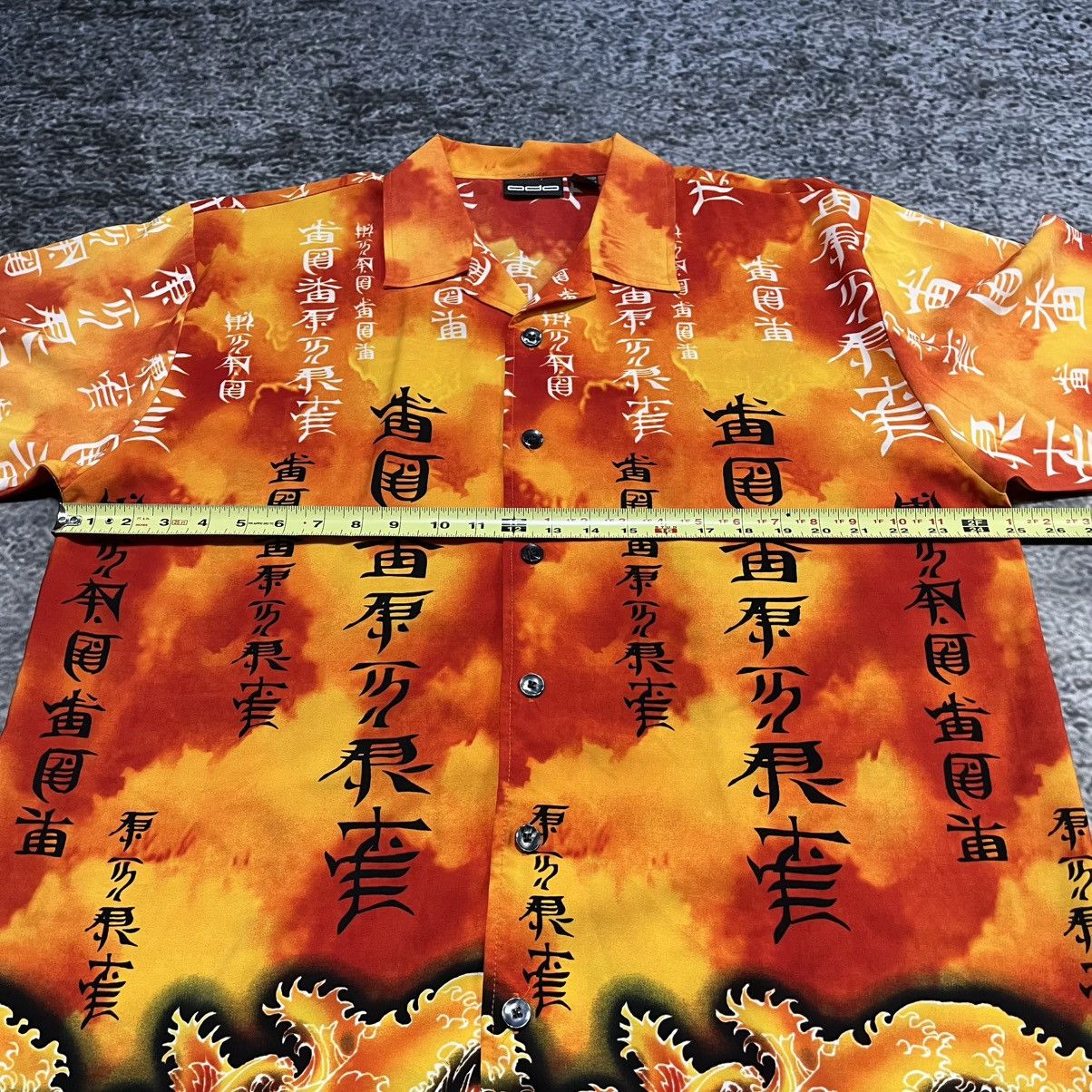 JNCO VINTAGE Y2K ODO FLAMES TRIBAL GRUNGE SKATER BUTTON UP SHIRT Size US XL / EU 56 / 4 - 7 Thumbnail