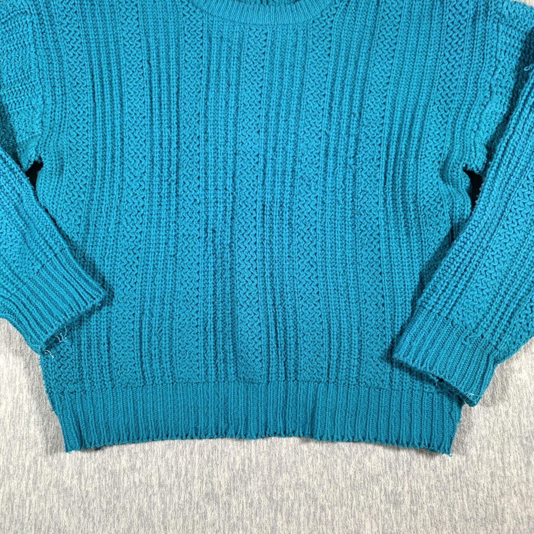 High Sierra VINTAGE High Sierra Sweater Mens L Teal Cable Knit Crewneck Pullover 90s Mens Size US L / EU 52-54 / 3 - 3 Thumbnail