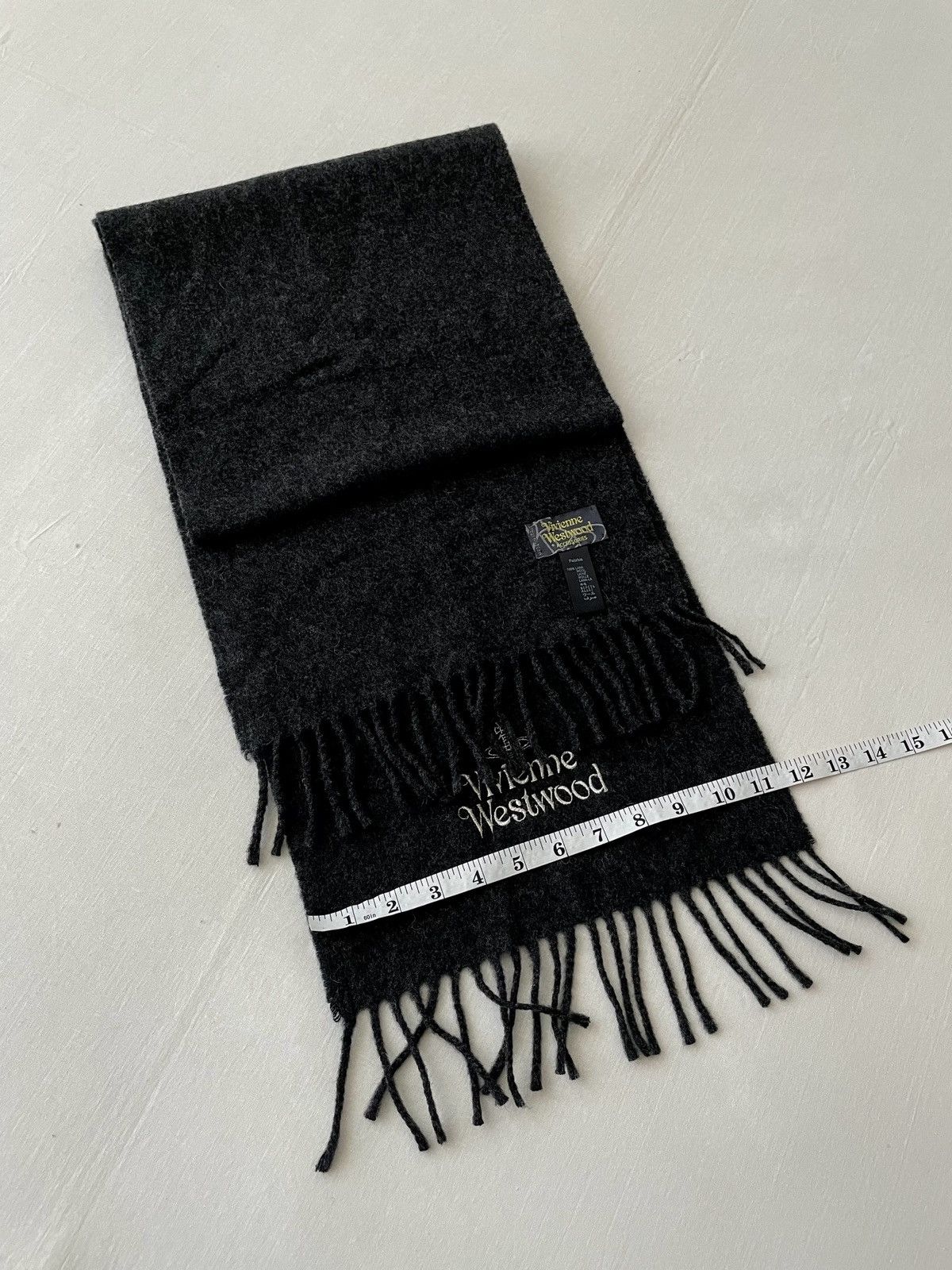 Vivienne Westwood Vivienne Westwood Wool Scarf Charcoal Gray Italy Size ONE SIZE - 4 Thumbnail