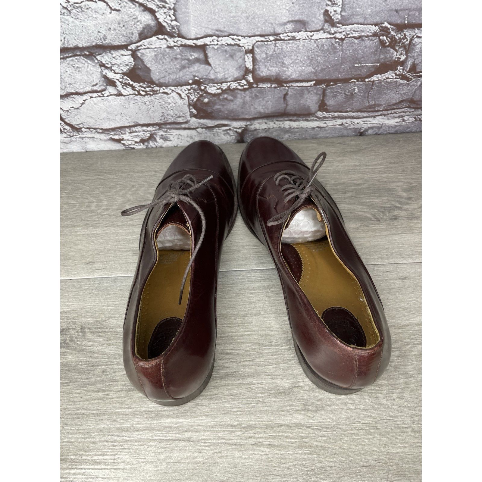 HARAGO Paragon Brown Leather Cap Toe Handmade Oxfords Lace Up Shoes Size US 11 / EU 44 - 6 Thumbnail
