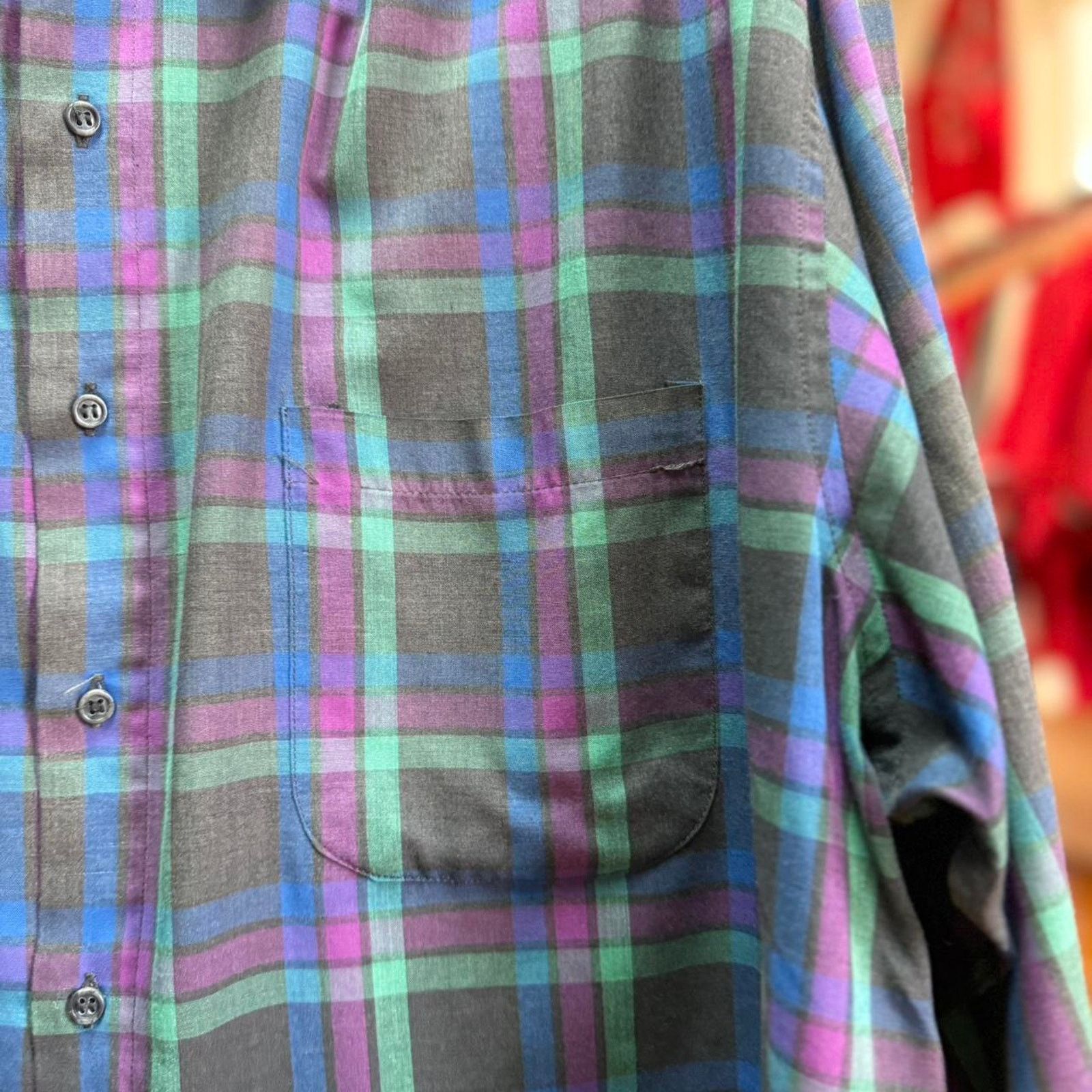 Vintage Vintage 90s Plaid Button Up Shirt Size US XL / EU 56 / 4 - 3 Thumbnail