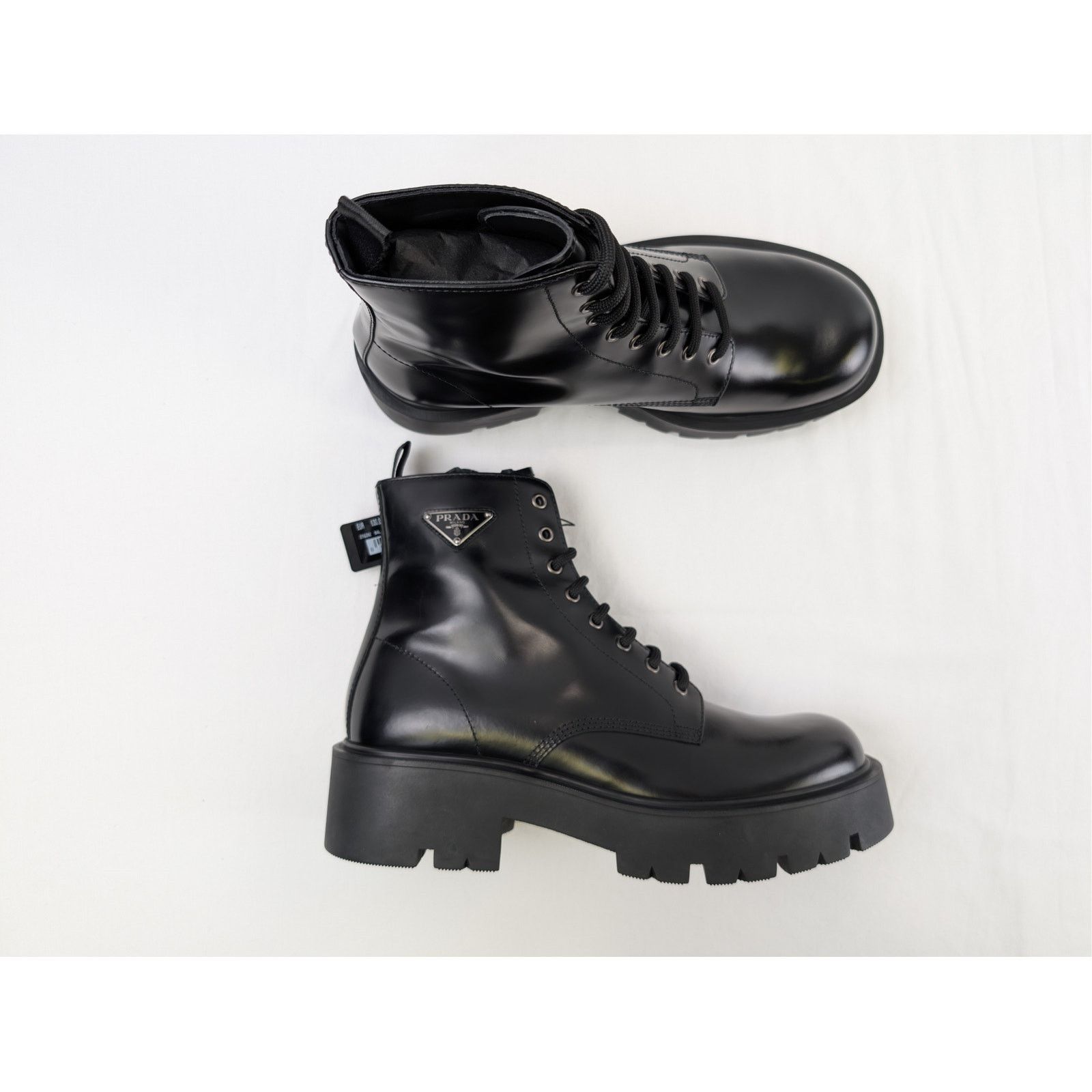Prada o1rshd1 Monolith brushed leather and Re-Nylon boots in Black Size US 11.5 / EU 44-45 - 1 Thumbnail