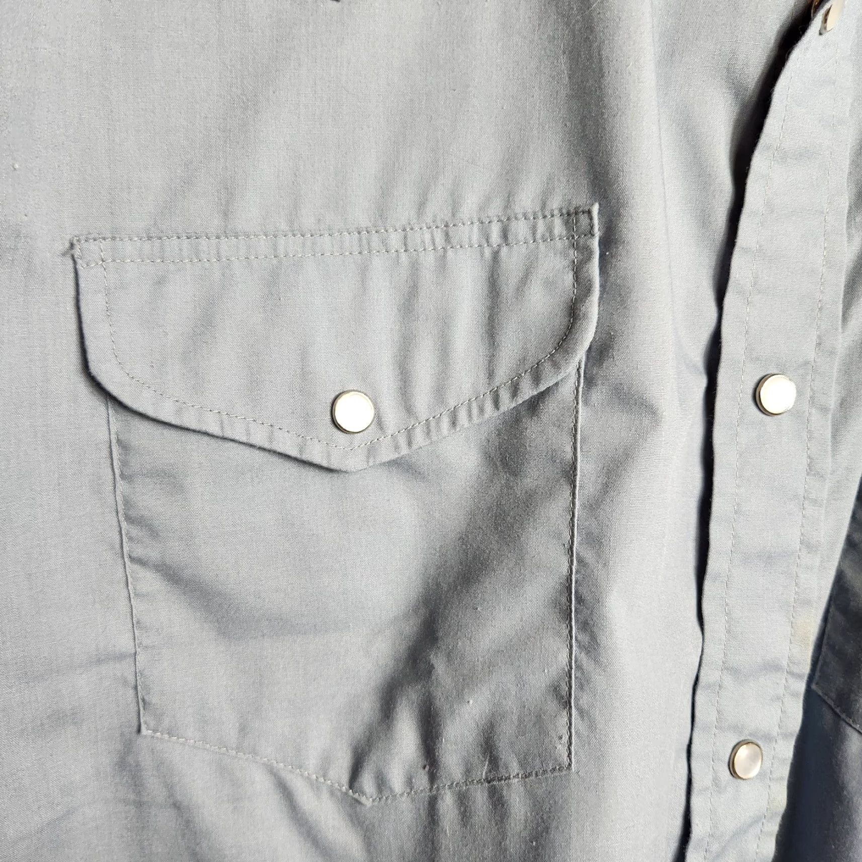 Vintage VINTAGE Northern Plains Mens Shirt LS Blue Western Pearl Snap Point Collar 16.5x33 VTG Size US L / EU 52-54 / 3 - 3 Thumbnail