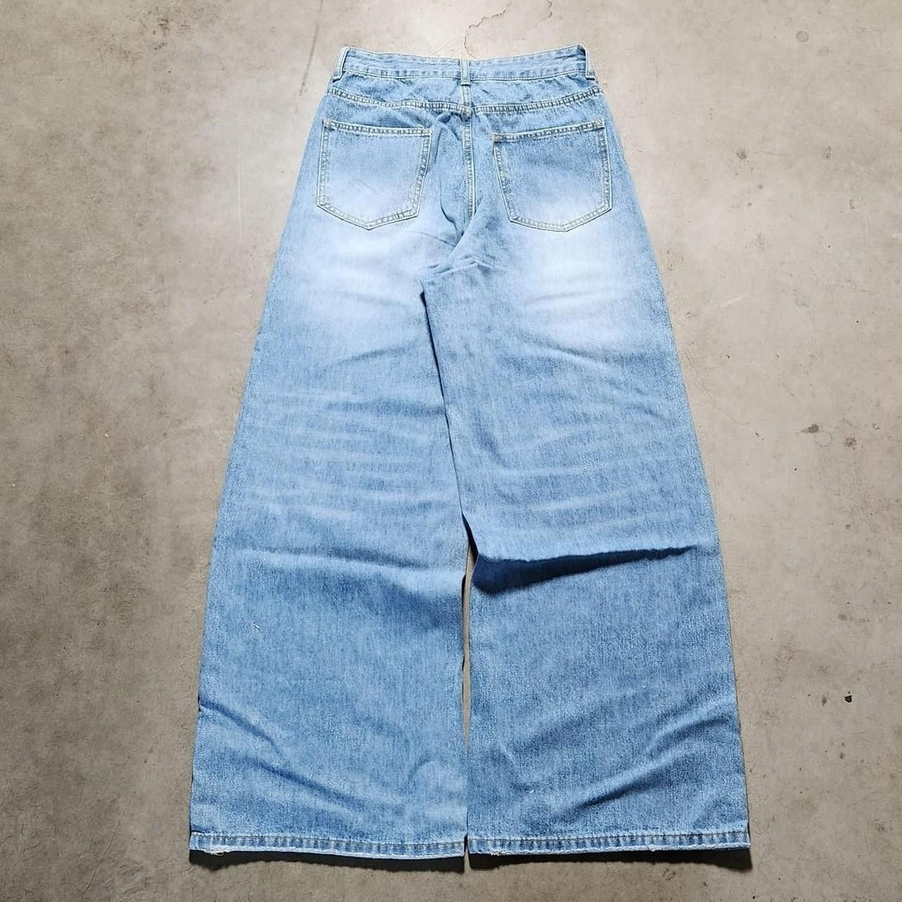 Japanese Brand Baggy light wash jeans wide leg loose fit denim Size US 28 / EU 44 - 4 Thumbnail