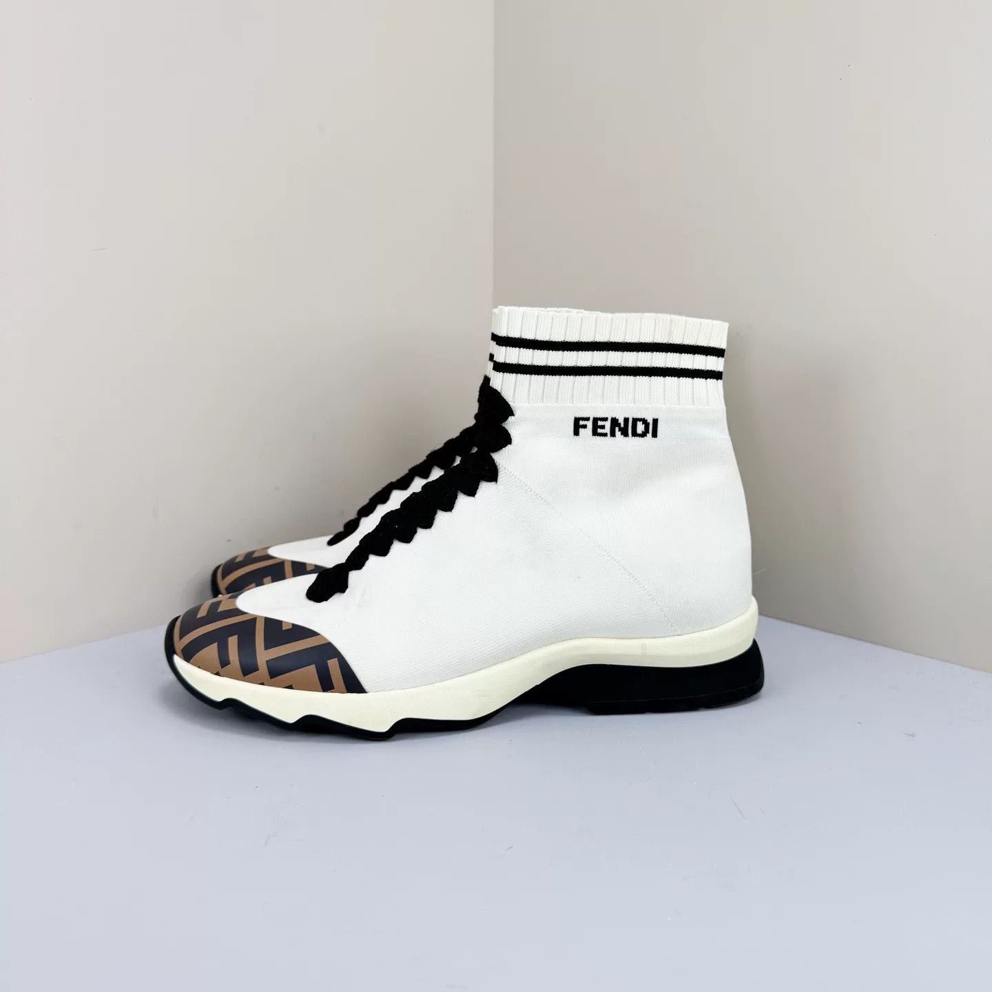 Fendi Fendi Monogram Sock Sneakers Size US 6 / IT 36 - 1 Thumbnail