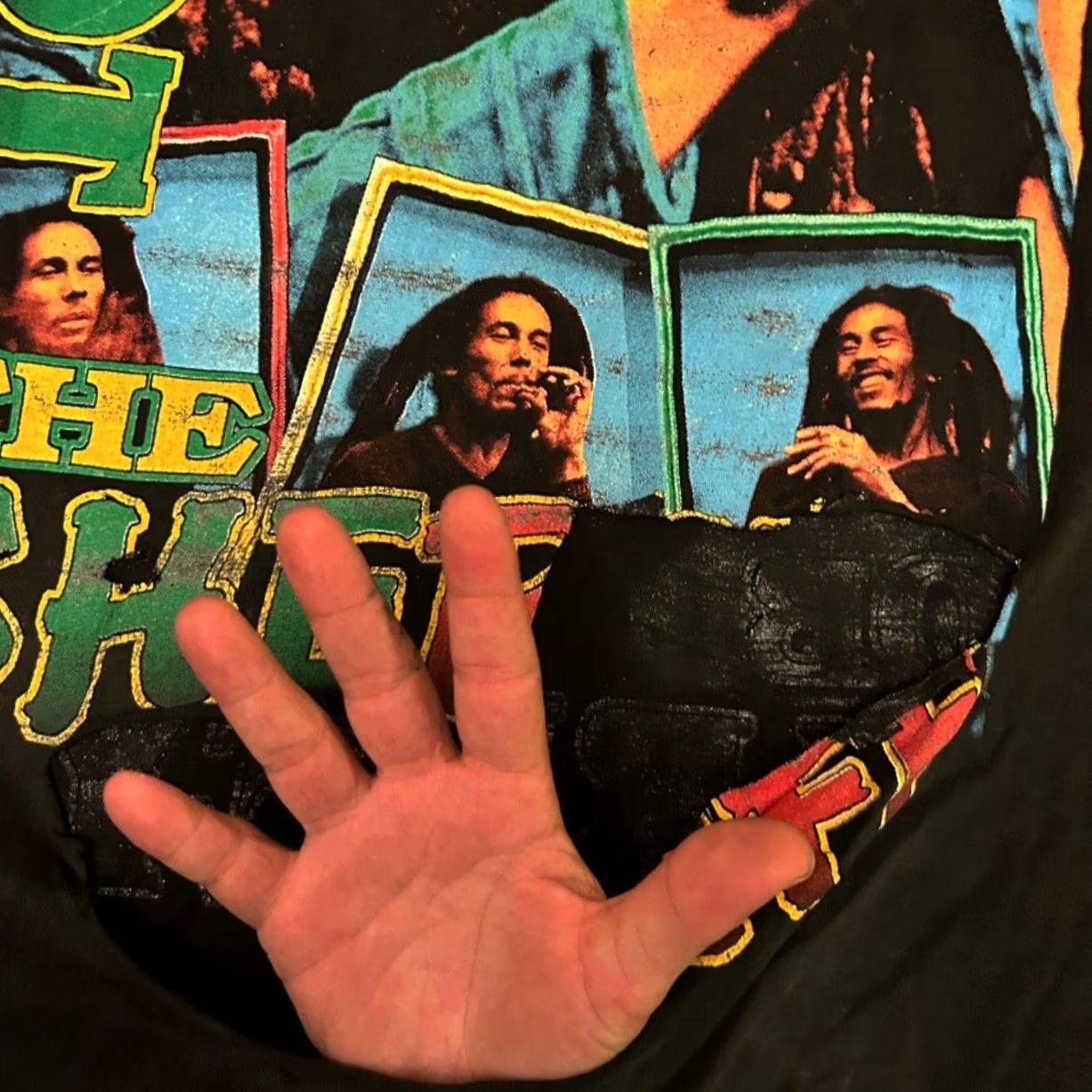Vintage VINTAGE Bob Marley Rap Tee Shirt XL Distressed 90s VTG Shot The Sheriff Mens Size US XL / EU 56 / 4 - 5 Thumbnail