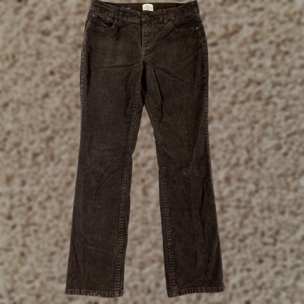 Vintage St. John's Bay Pants Women 31 Brown Corduroy Straight Leg Cotton Pockets Zip Fly Inseam 30" Womens Size 24" / US 00 / IT 34 - 1 Thumbnail