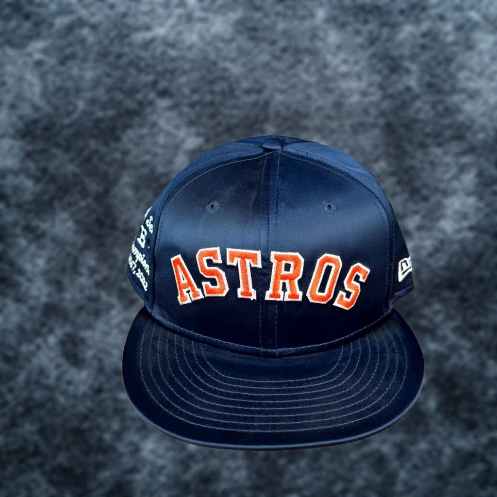 New Era VINTAGE: No Era Astros Hat Mens One Size Navy Blue Satin Snapback NWT Size ONE SIZE - 1 Thumbnail
