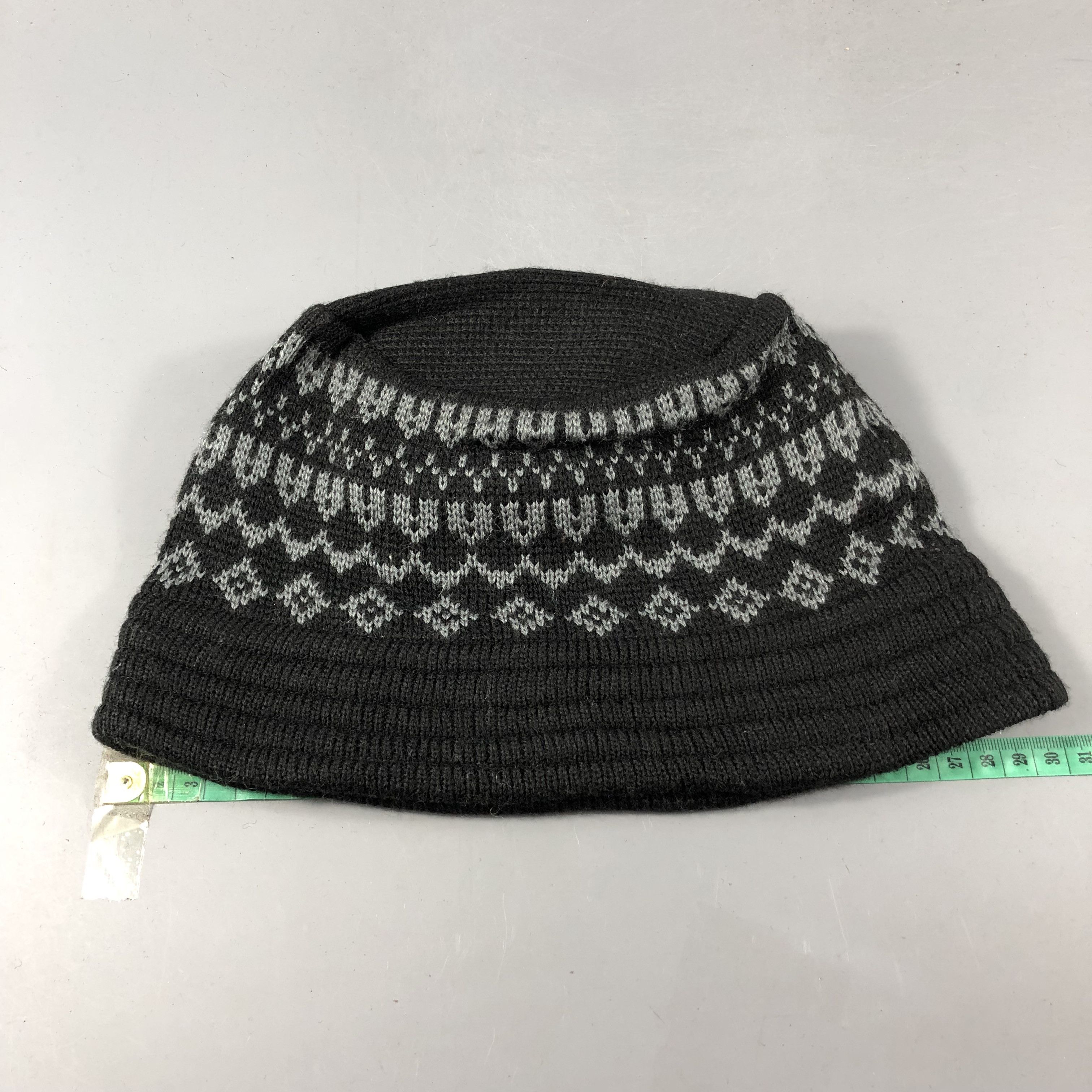 Japanese Brand Unknown Navajo Wool Bucket Hat Beanie Snowcap Snow Hat B835 Size ONE SIZE - 3 Thumbnail