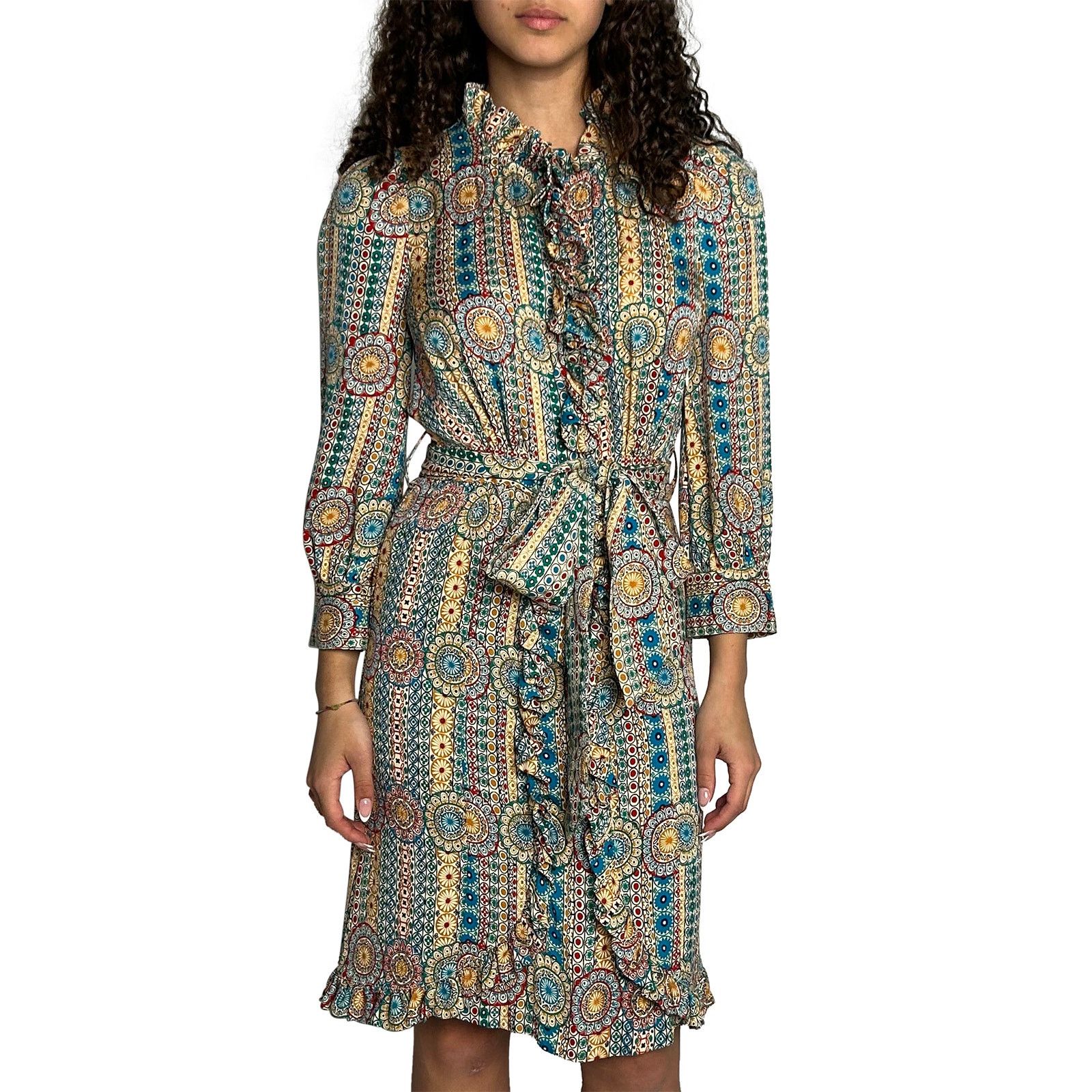 Marc by Marc Jacobs Multicolour Frill Dress with Belt Size XS / US 0-2 / IT 36-38 - 1 Thumbnail