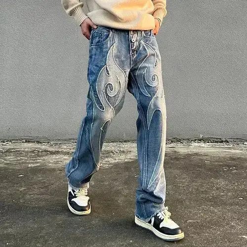 Other Embroidery Casual Denim Pants Men Size US 27 - 1 Thumbnail