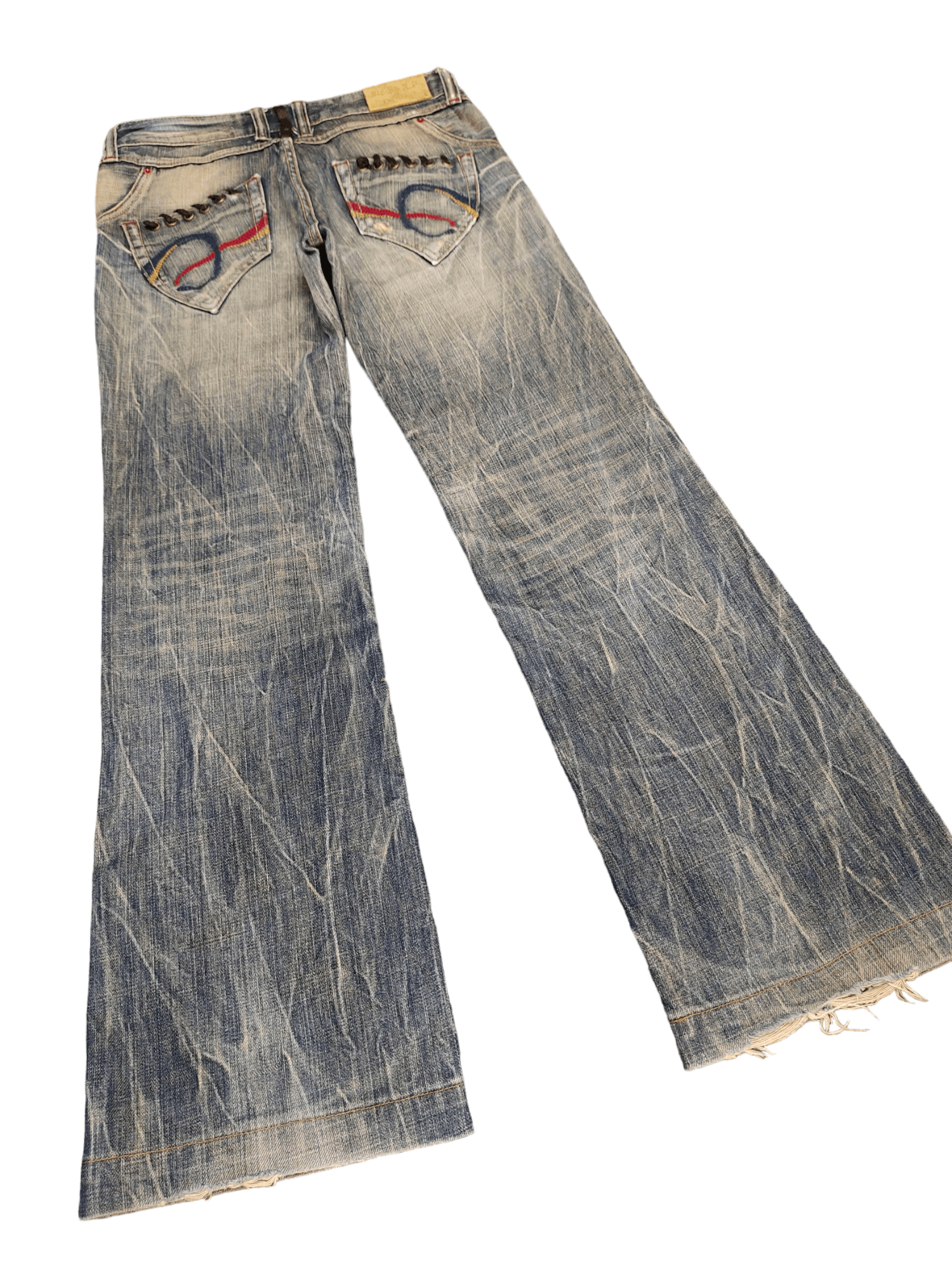 If Six Was Nine Flare Jeans Studio RP Lace Pocket Faded Bootcut Jpg Style Size US 27 - 13 Thumbnail