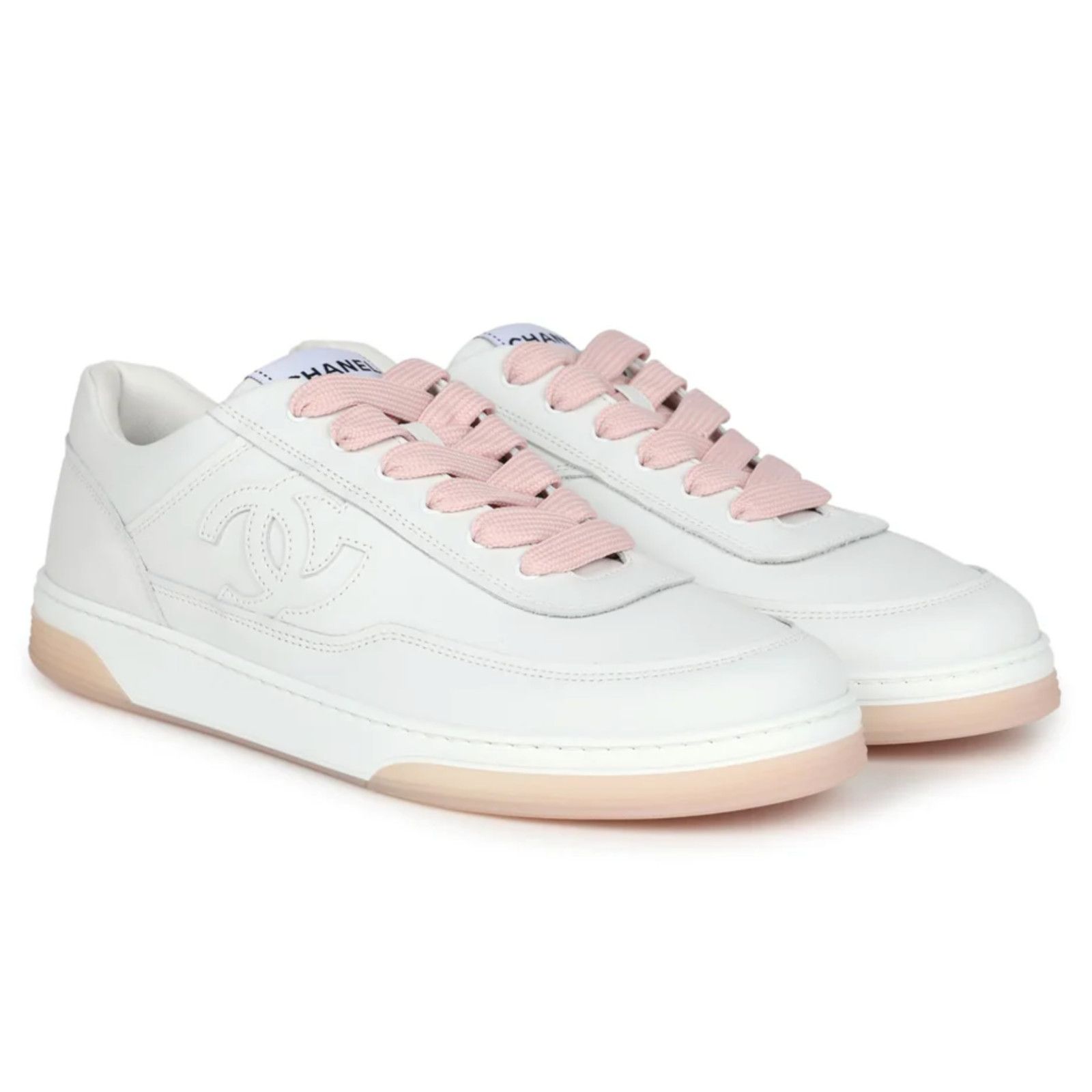 Chanel Chanel Leather CC Logo Flat Lace Up Runner Sneaker 38.5 Size US 8.5 / IT 38.5 - 1 Thumbnail