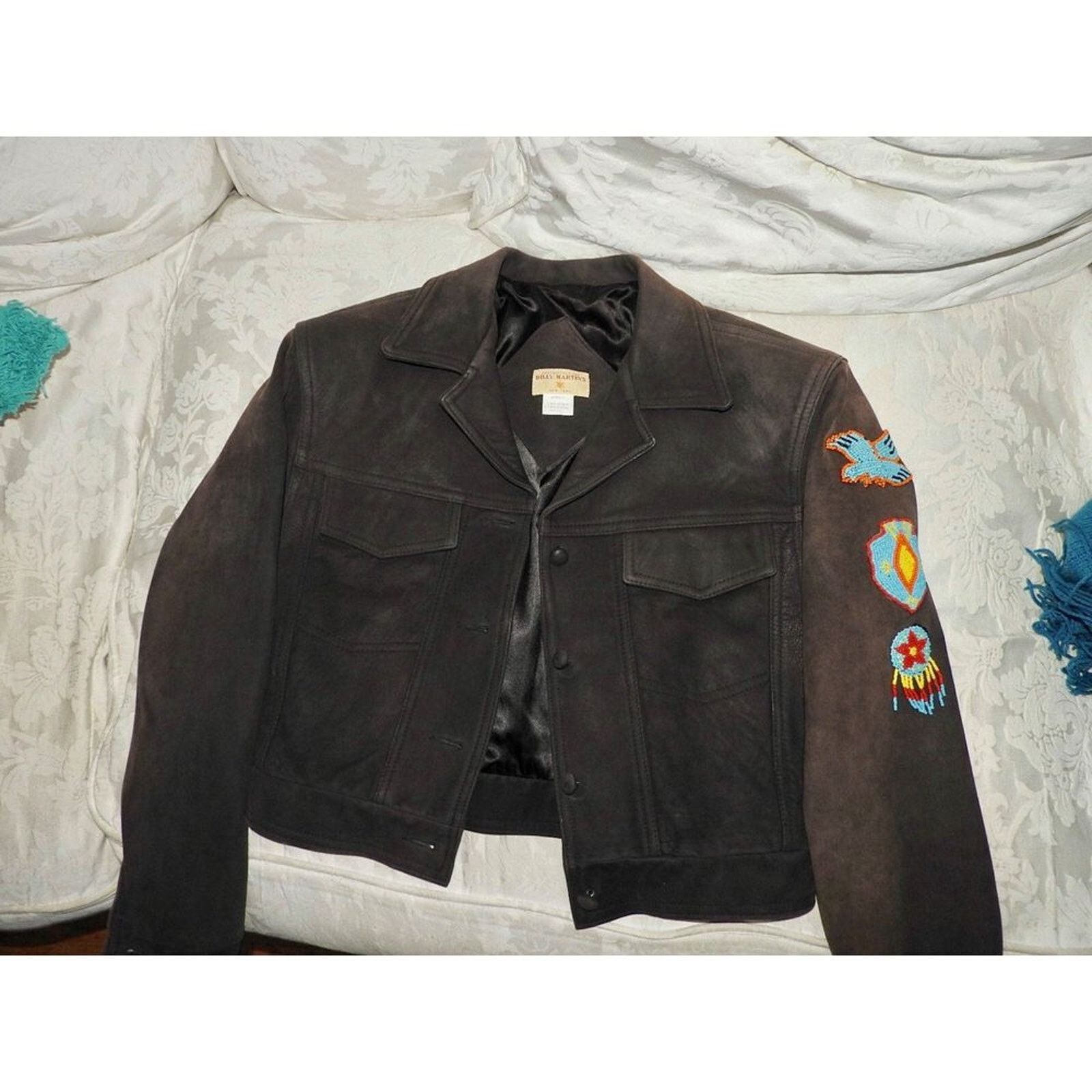 Other VINTAGE BILLY MARTIN LEATHER BOMBER JACKET BEADED PATCHES Size S / US 4 / IT 40 - 4 Thumbnail
