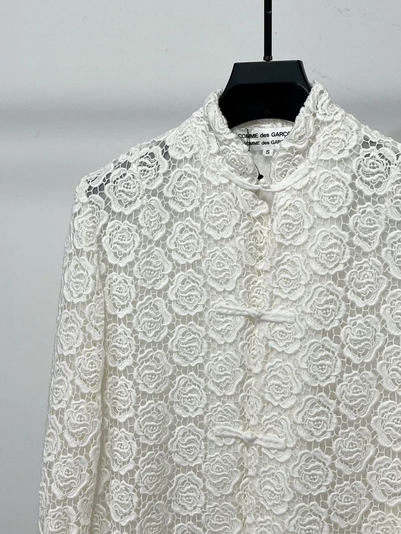 Other Comme Des Garcons Rose Lace Jacket Size XS / US 0-2 / IT 36-38 - 3 Thumbnail