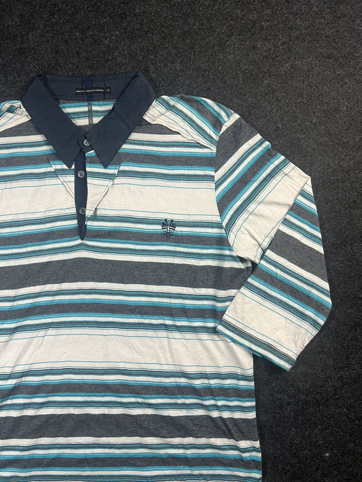 Marithe + Francois Girbaud Marithe Francois Girbaud Stripe Collar Polo Rare Size US L / EU 52-54 / 3 - 1 Thumbnail