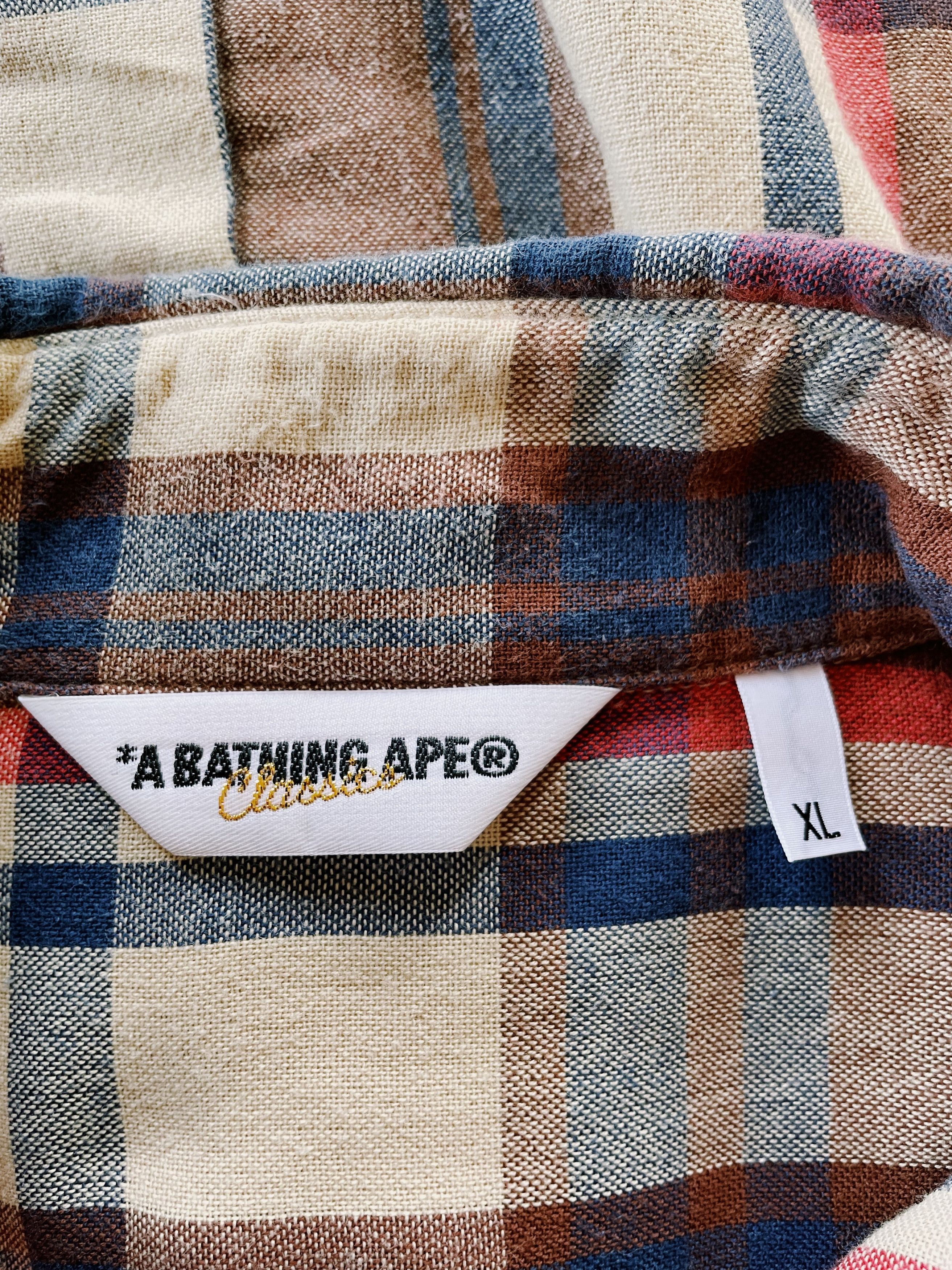 Bape × Nigo × Vintage Vintage Bape Lovegene Check Plaid Flannel Longsleeve Shirt Size US XL / EU 56 / 4 - 3 Thumbnail