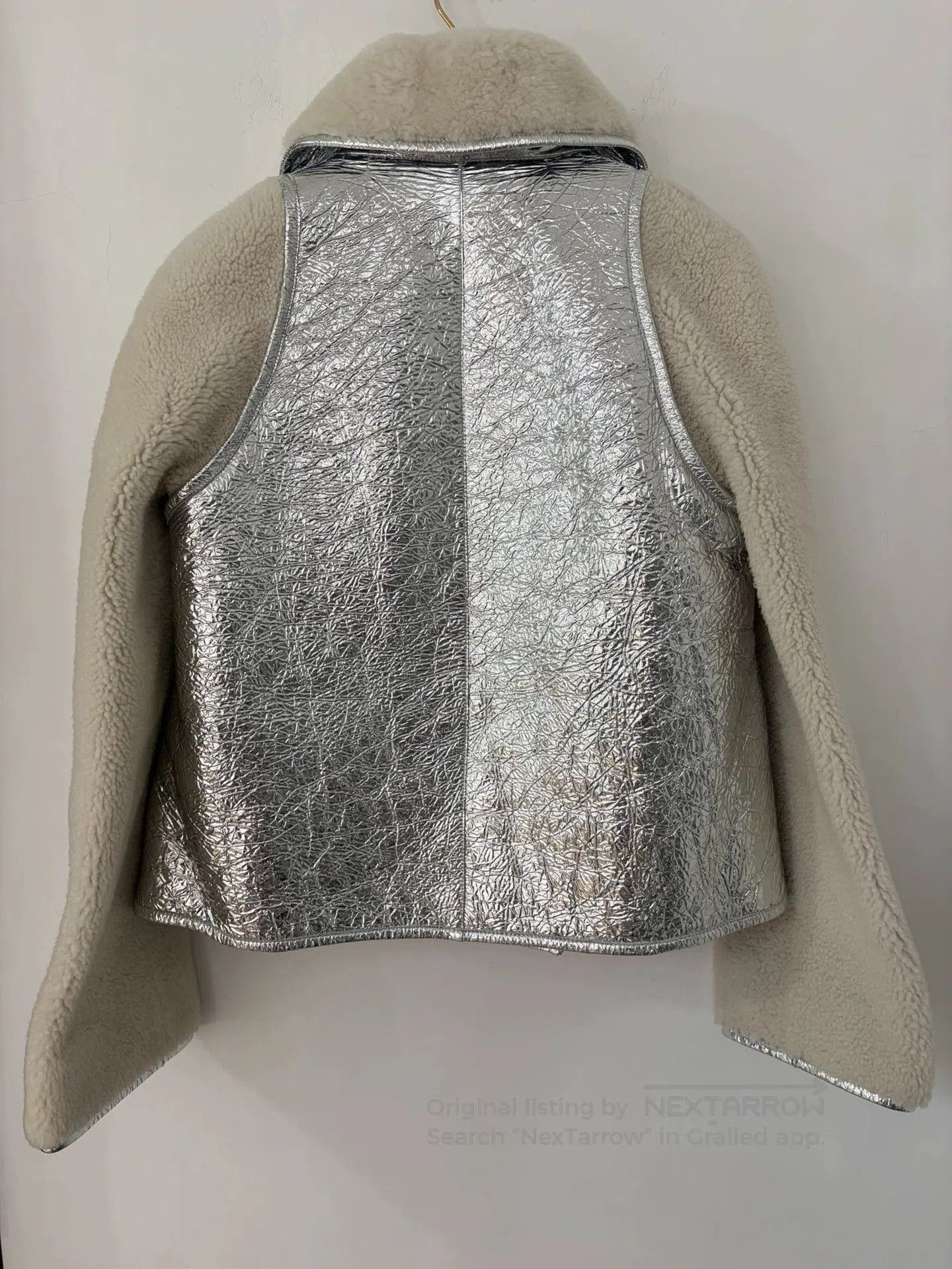 Chanel Chanel Metallic Silver Shearling Coat. Size XS / US 0-2 / IT 36-38 - 2 Thumbnail