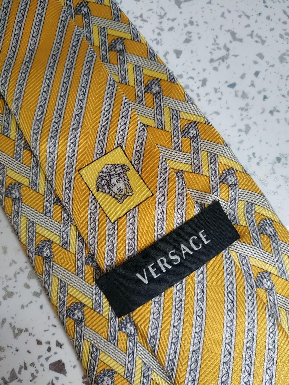 Versace Versace Monogram Medusa Logo Silk Tie Size ONE SIZE - 1 Thumbnail