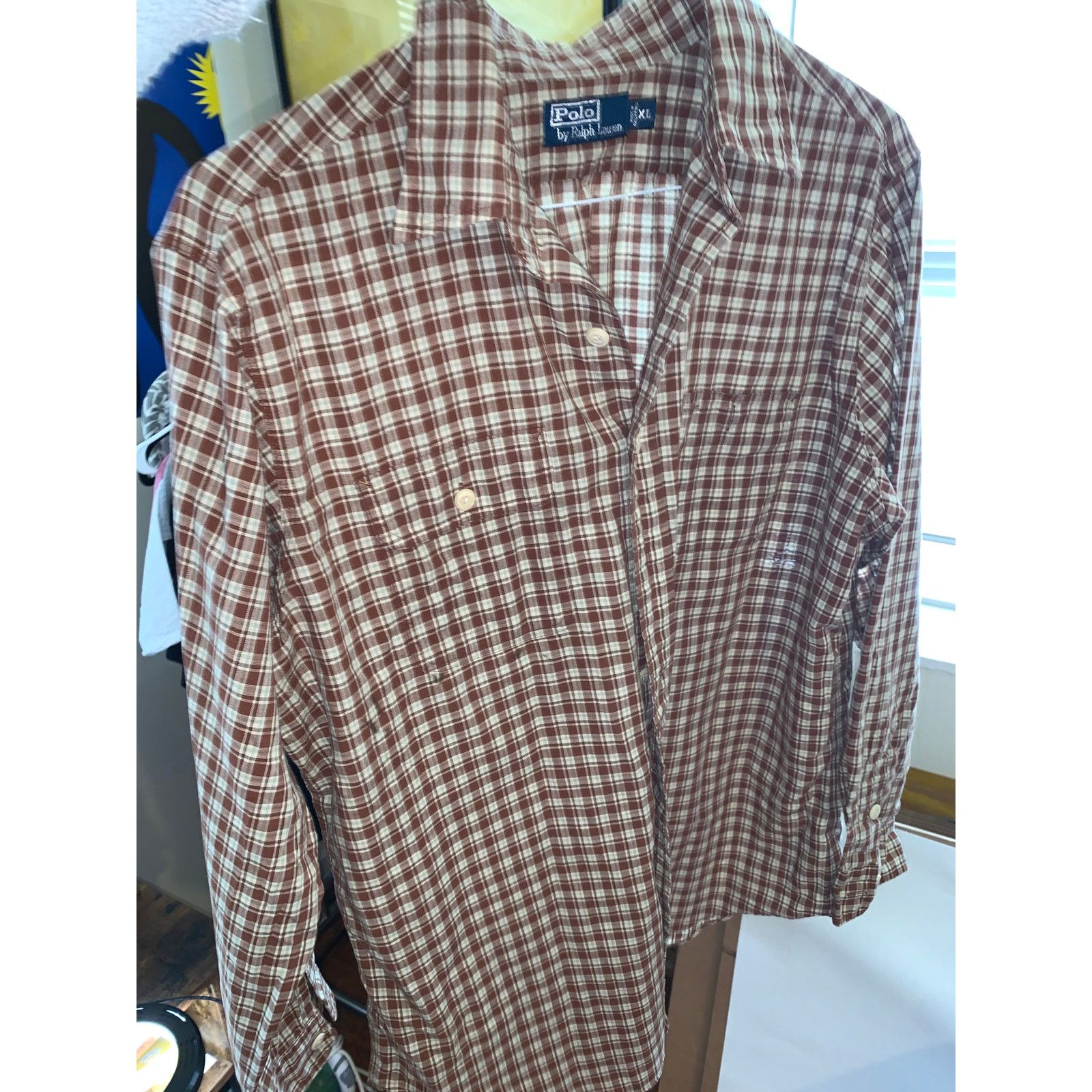 Polo Ralph Lauren Vintage Polo Ralph Lauren Brown Check Shirt XL Button Down Size US XL / EU 56 / 4 - 10 Thumbnail