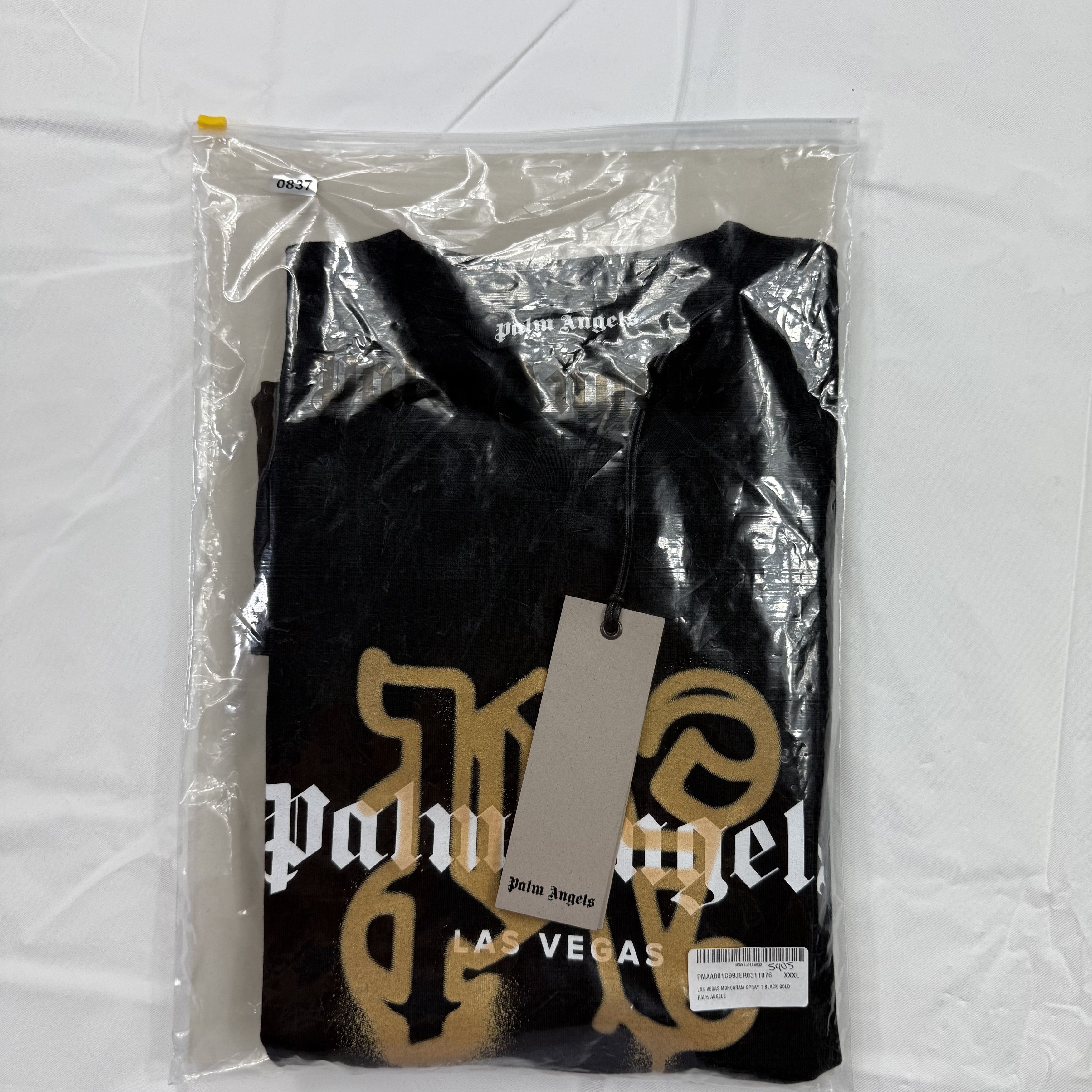 Palm Angels Palm Angels Las Vegas Monogram Spray T-Shirt Black Gold XXXL Size US XXL / EU 58 / 5 - 9 Thumbnail