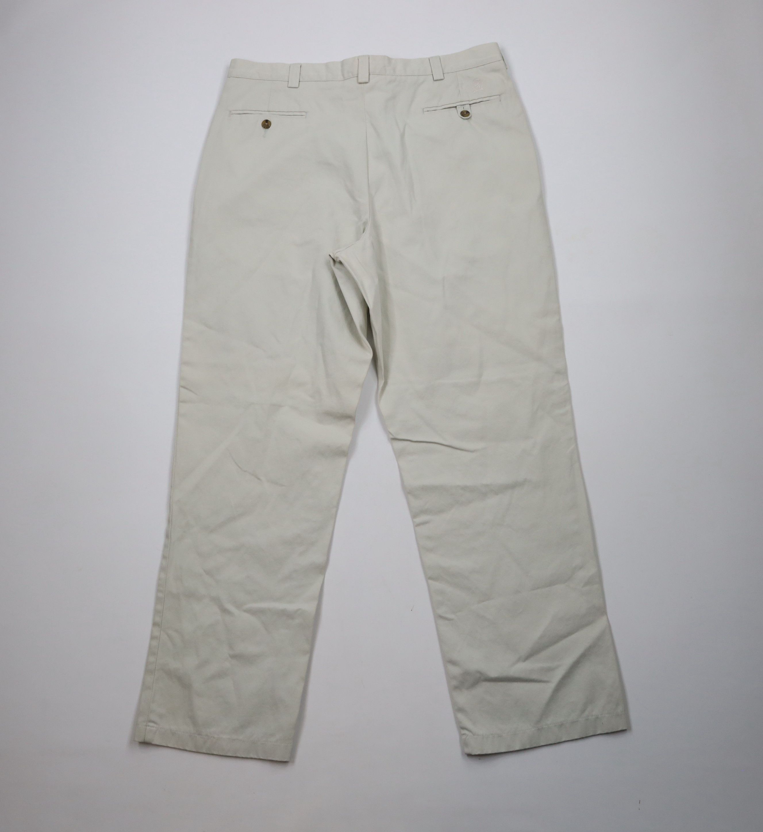 Tommy Hilfiger × Vintage Vintage 90s Tommy Hilfiger Wide Leg Chino Pants Stone Beige Size US 38 / EU 54 - 8 Thumbnail