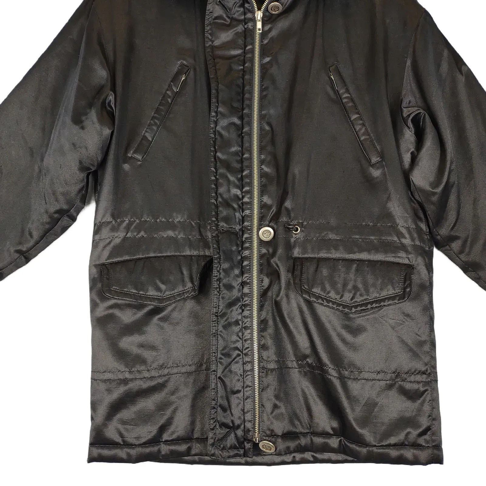 Vintage Y2K GALLERY Satin Faux Fur Hood Full Zip Quilted Jacket Size XS / US 0-2 / IT 36-38 - 7 Thumbnail