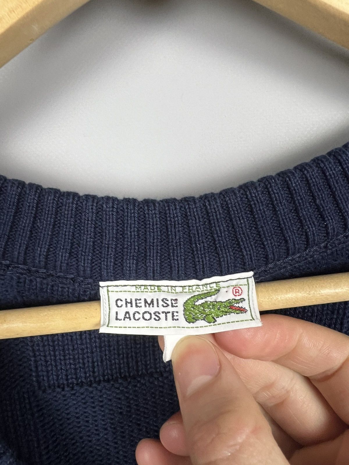 Lacoste M-L Lacoste v-neck vintage knit sweater geometric print Rare Size US M / EU 48-50 / 2 - 3 Thumbnail