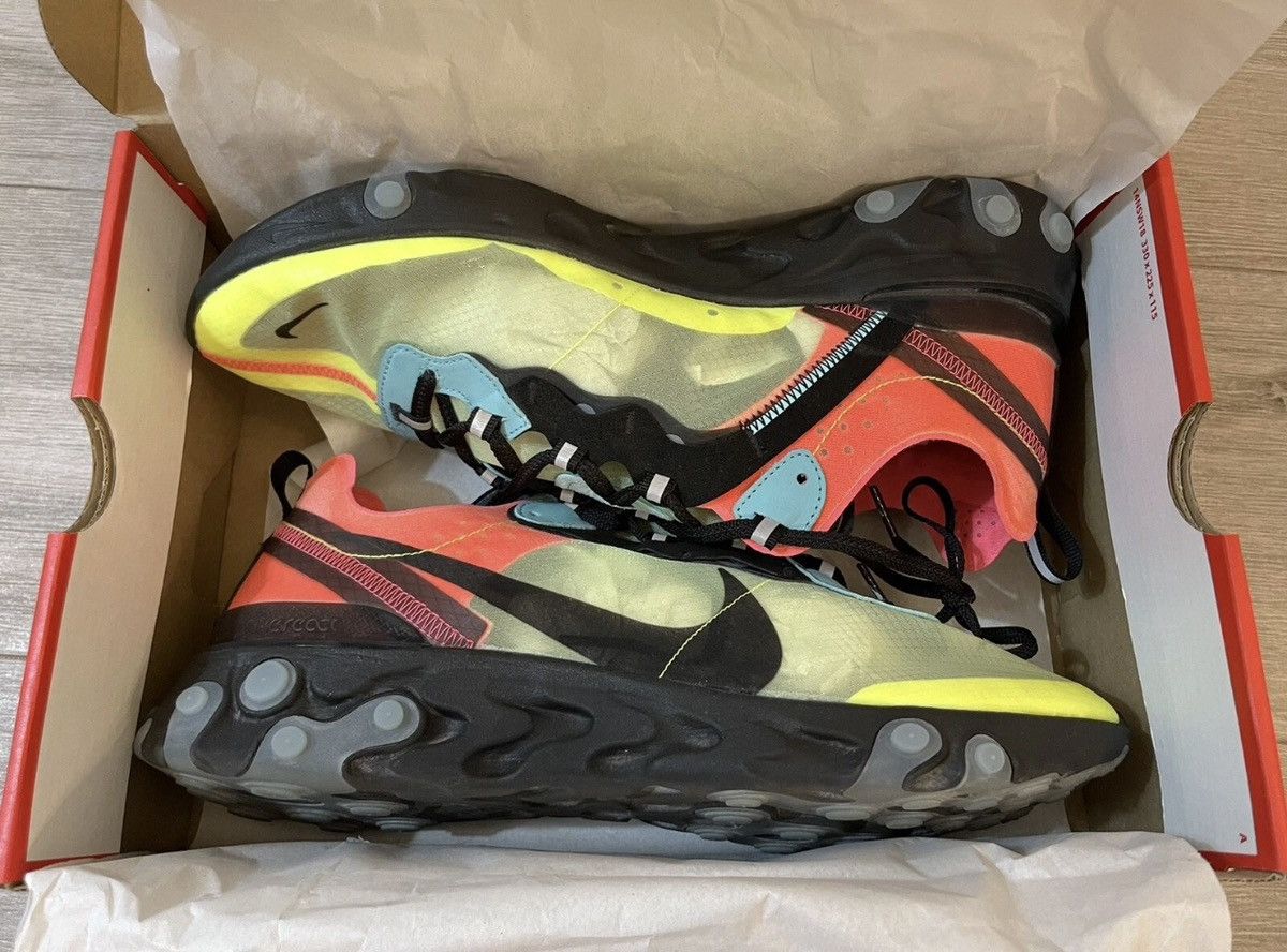 Nike Nike React Element 87 Hyper Fusion Green Pink Black Sz 12 Size US 12 / EU 45 - 3 Thumbnail