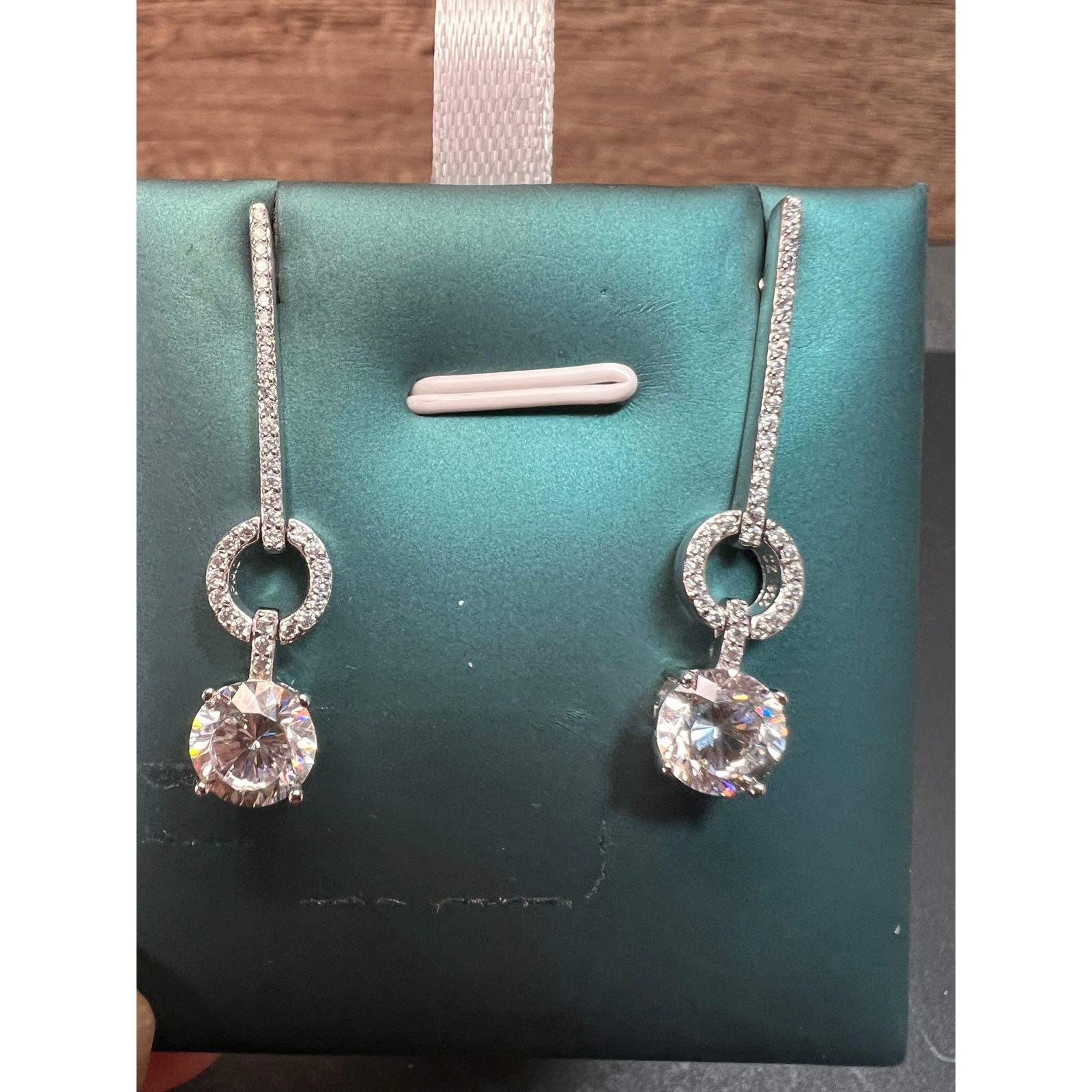 Other White CZ long earrings in sterling silver Size ONE SIZE - 4 Thumbnail
